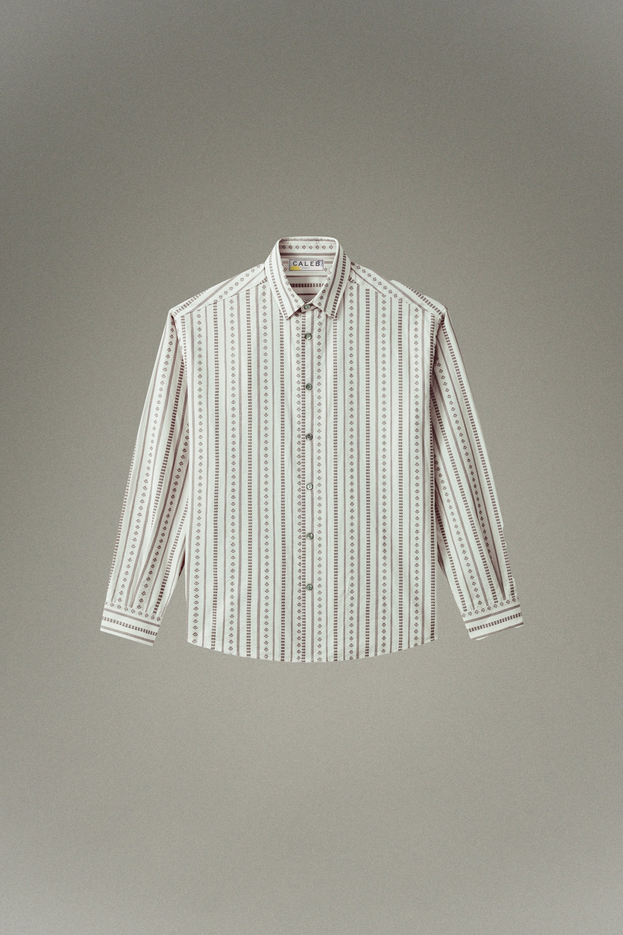 Striped cotton shirt with patterns
