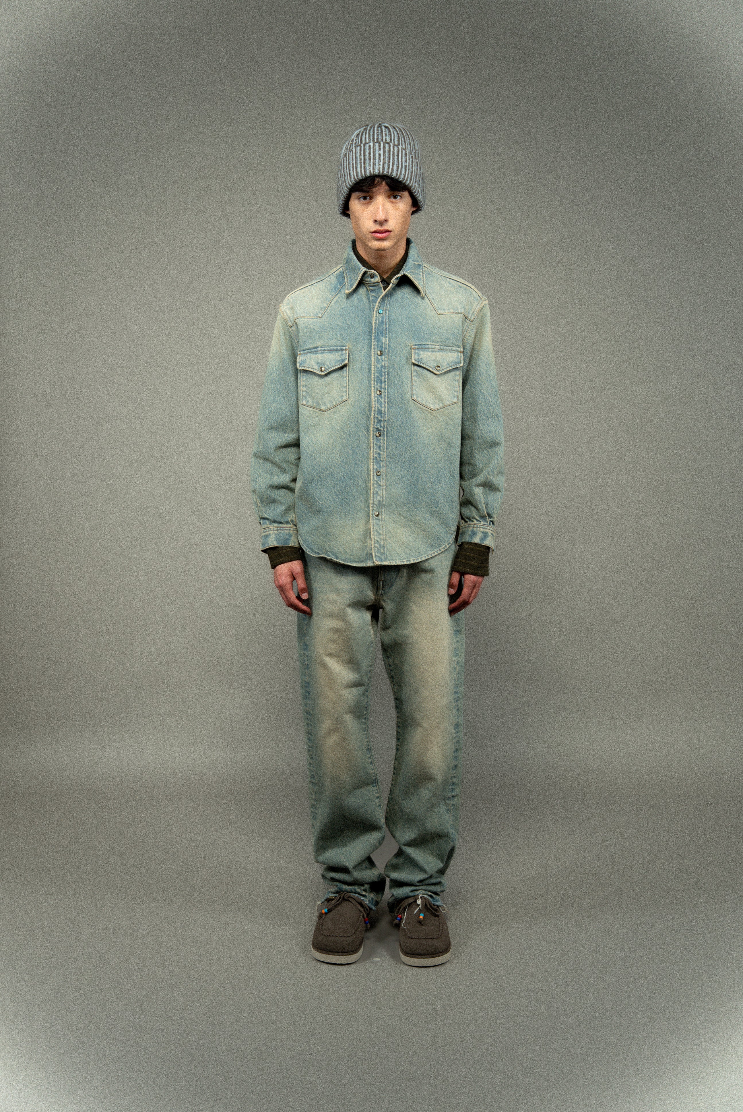 Chemise western en denim