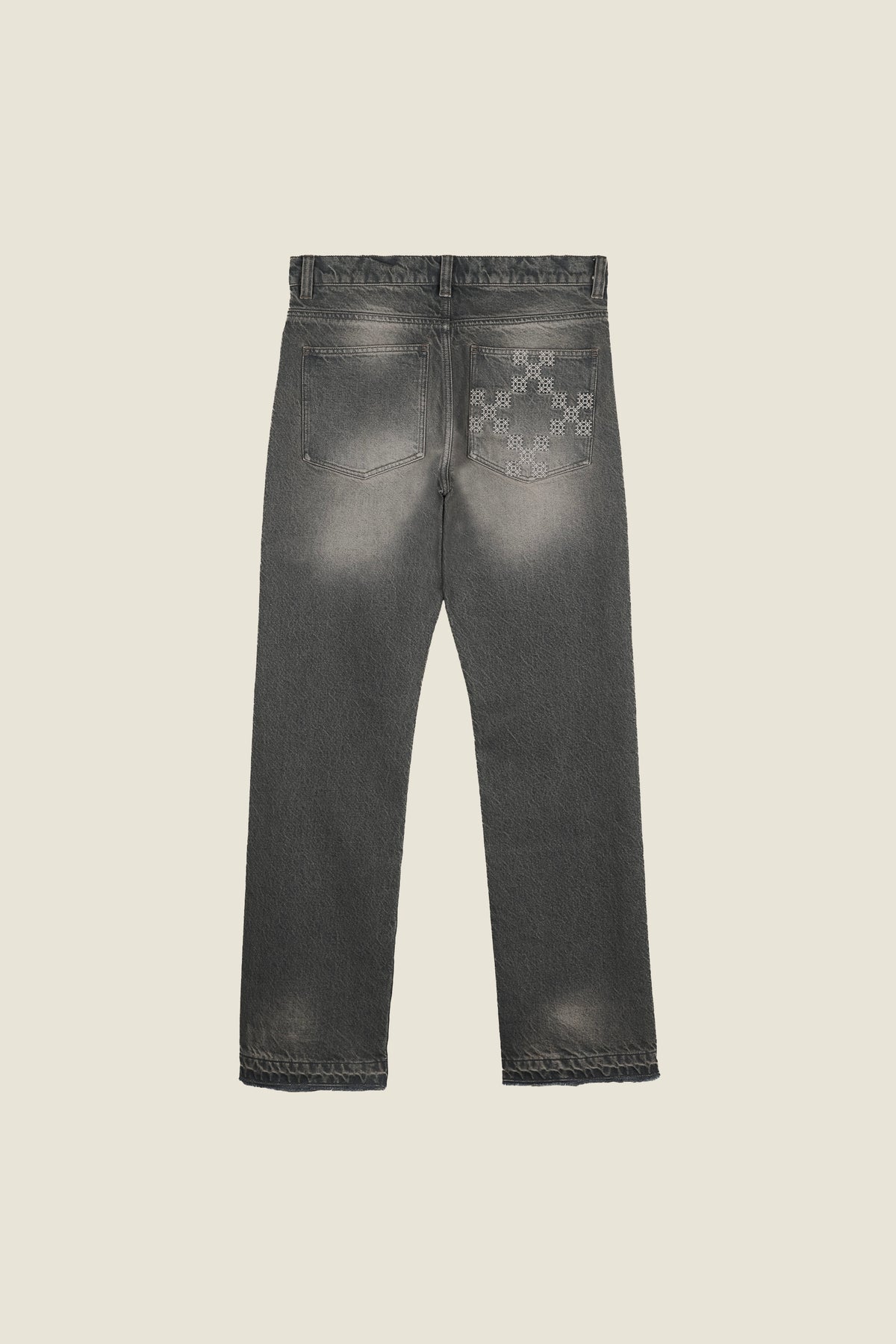 Jean droit en denim délavé