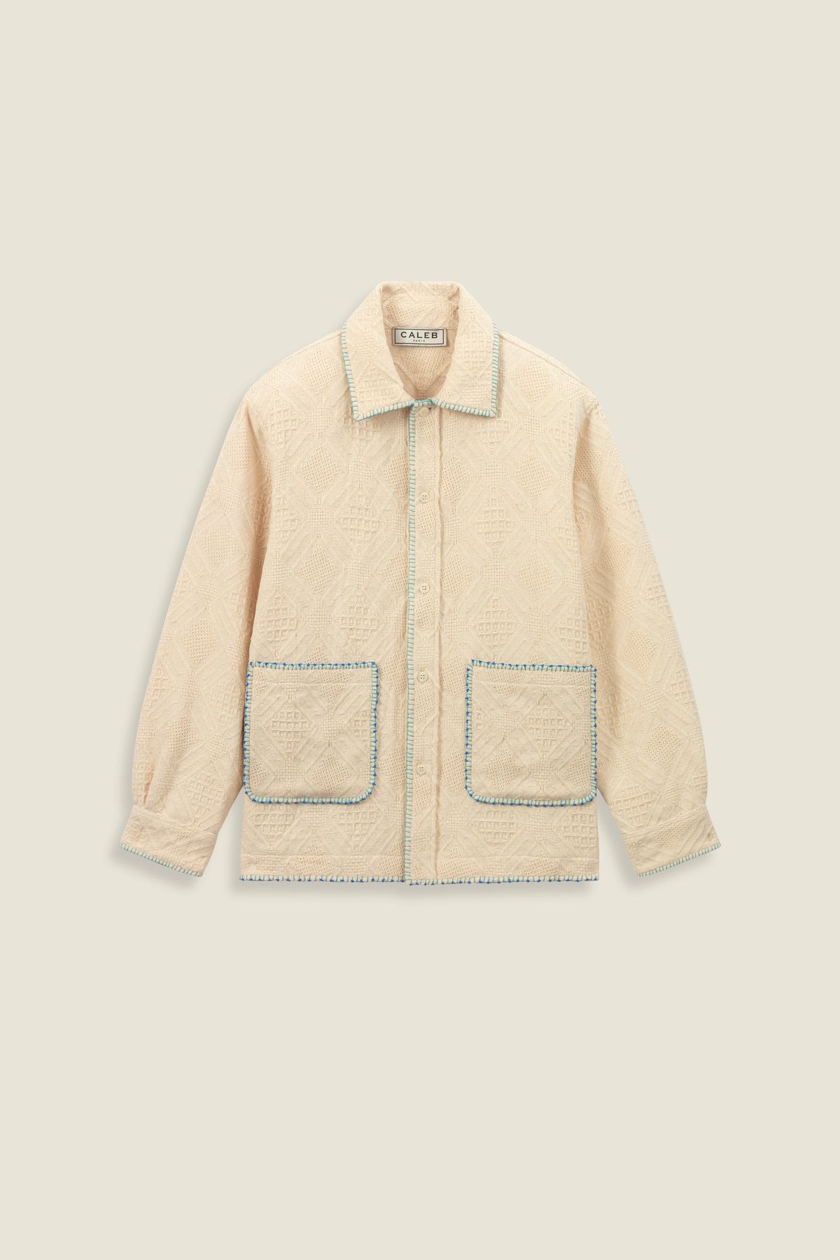 Surchemise beige à détails fantaisie