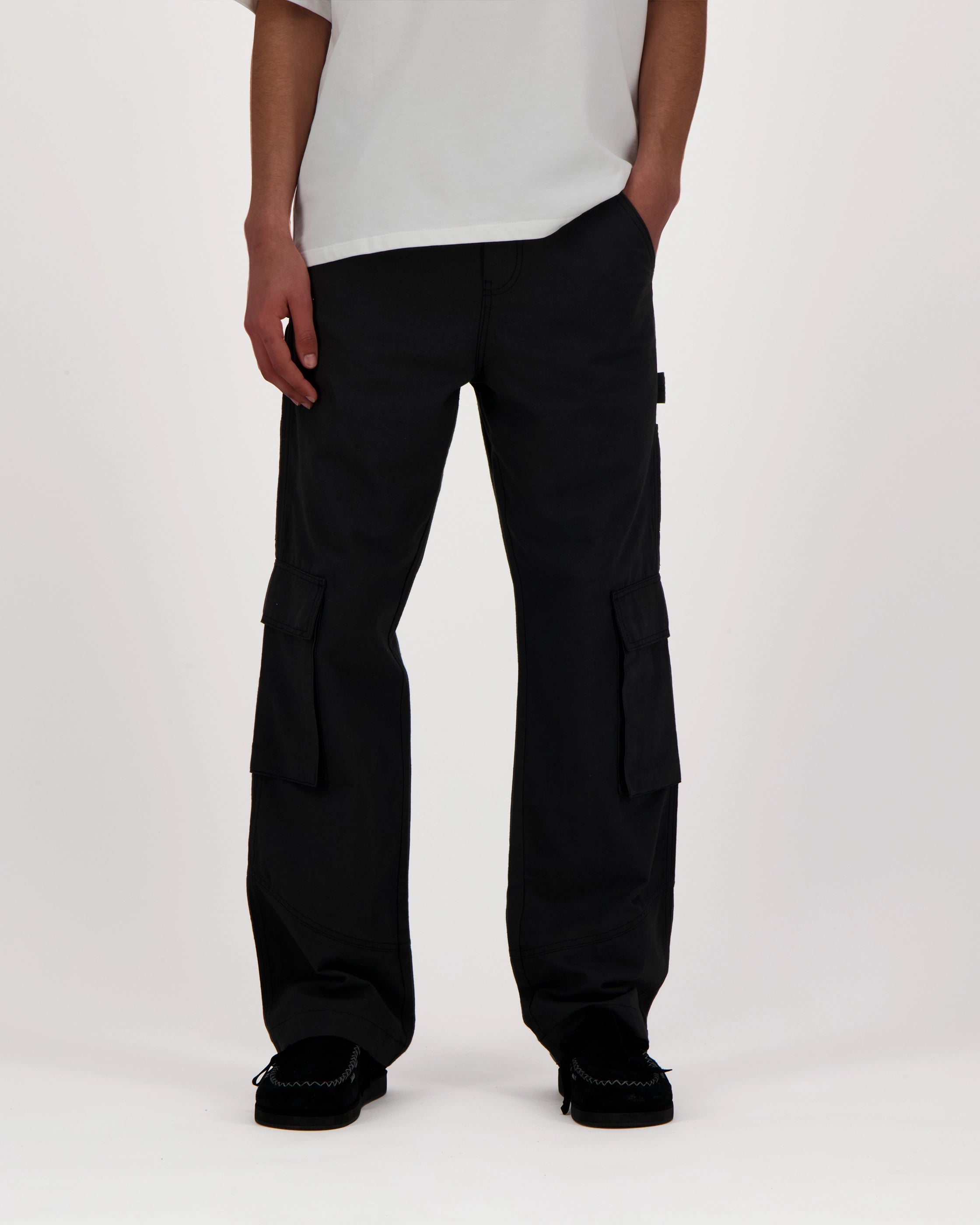 Pantalon Cargo en Lin