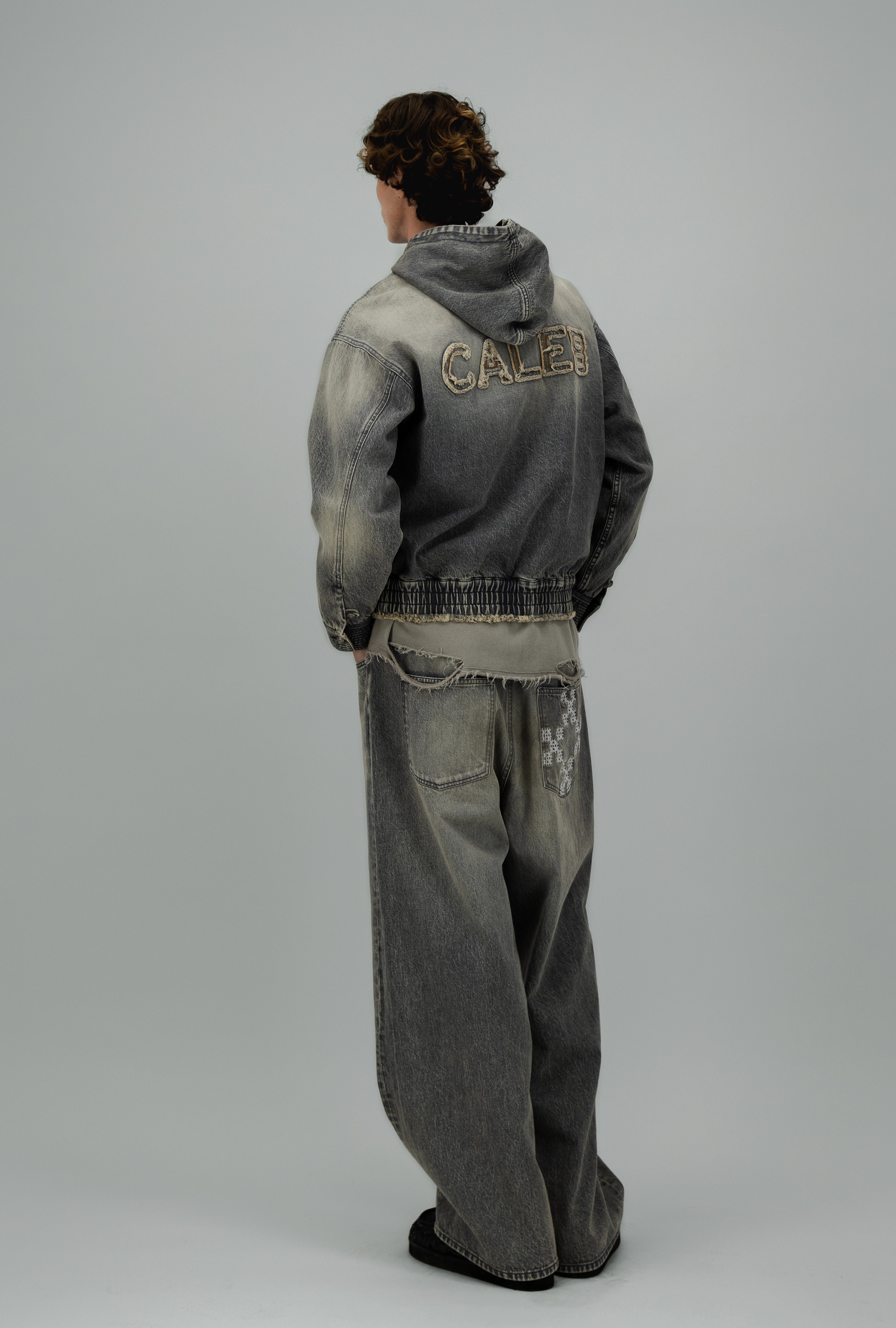 Sweat à capuche en denim