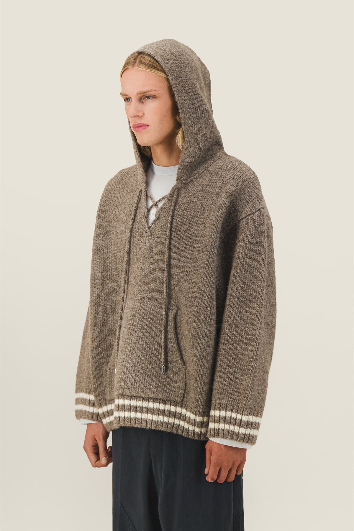 Cable knit hoodie