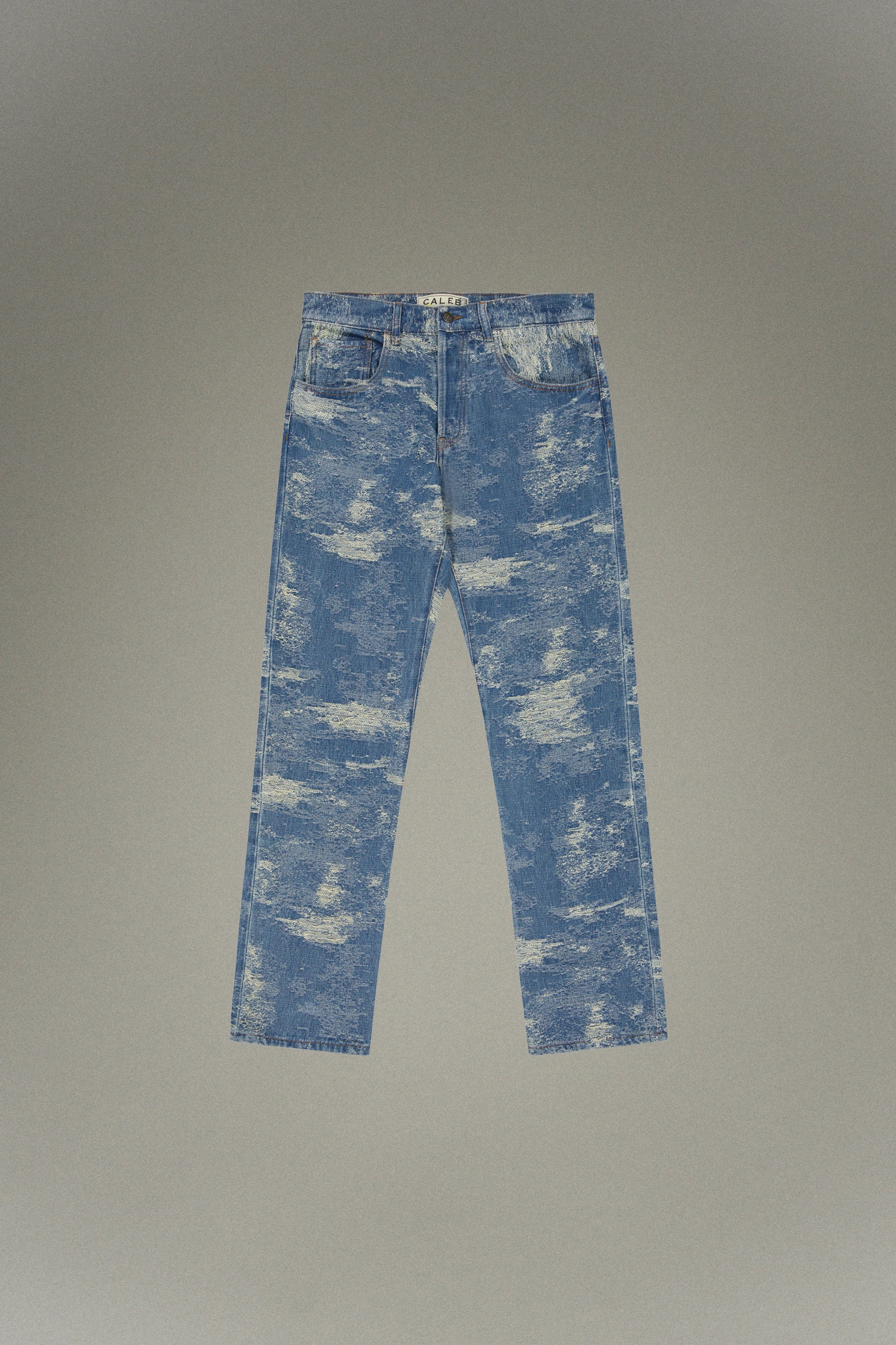 Jean effet "vintage" tissé