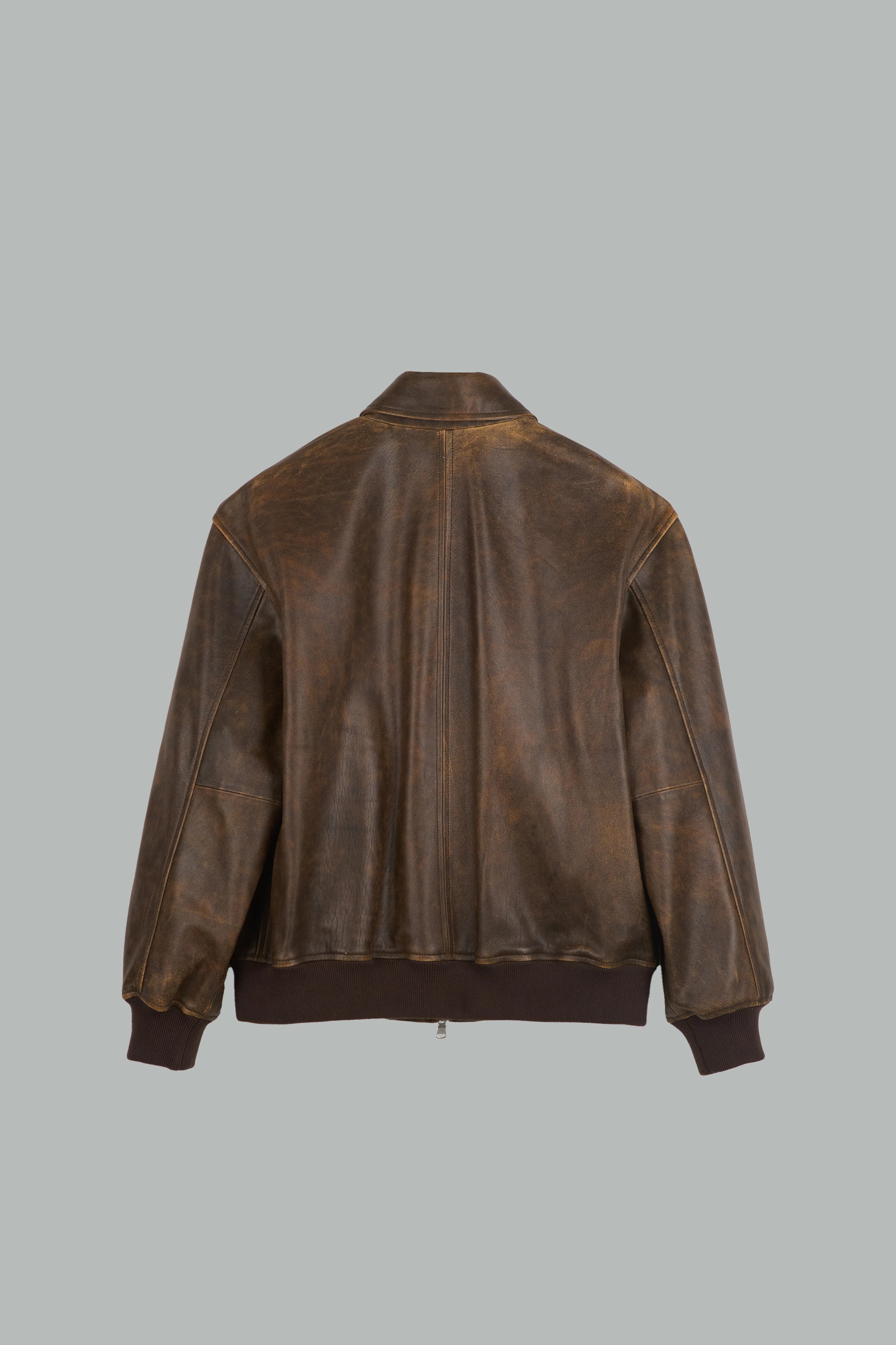 Blouson en cuir vieilli