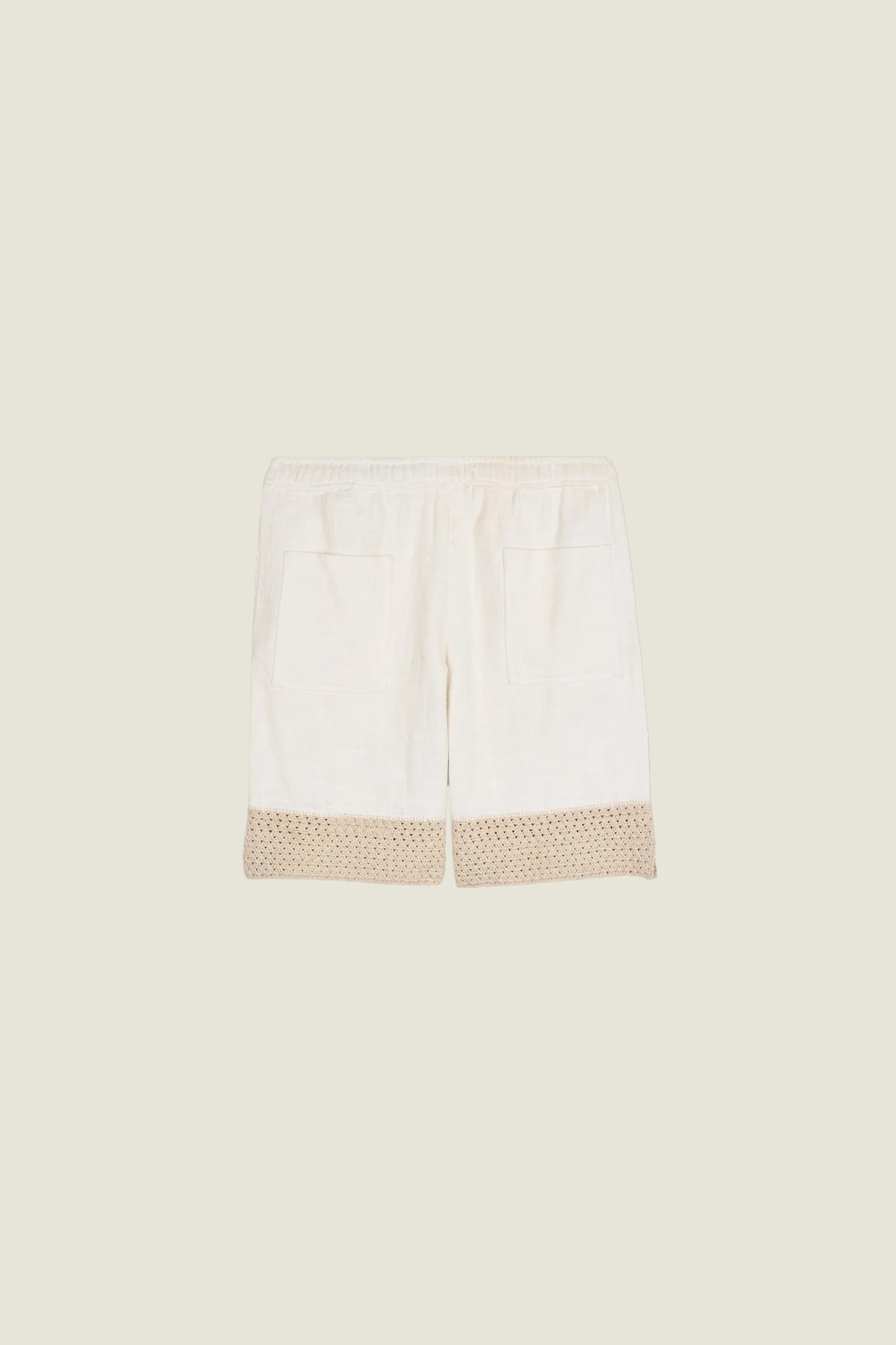 Short en Lin empiècement maille