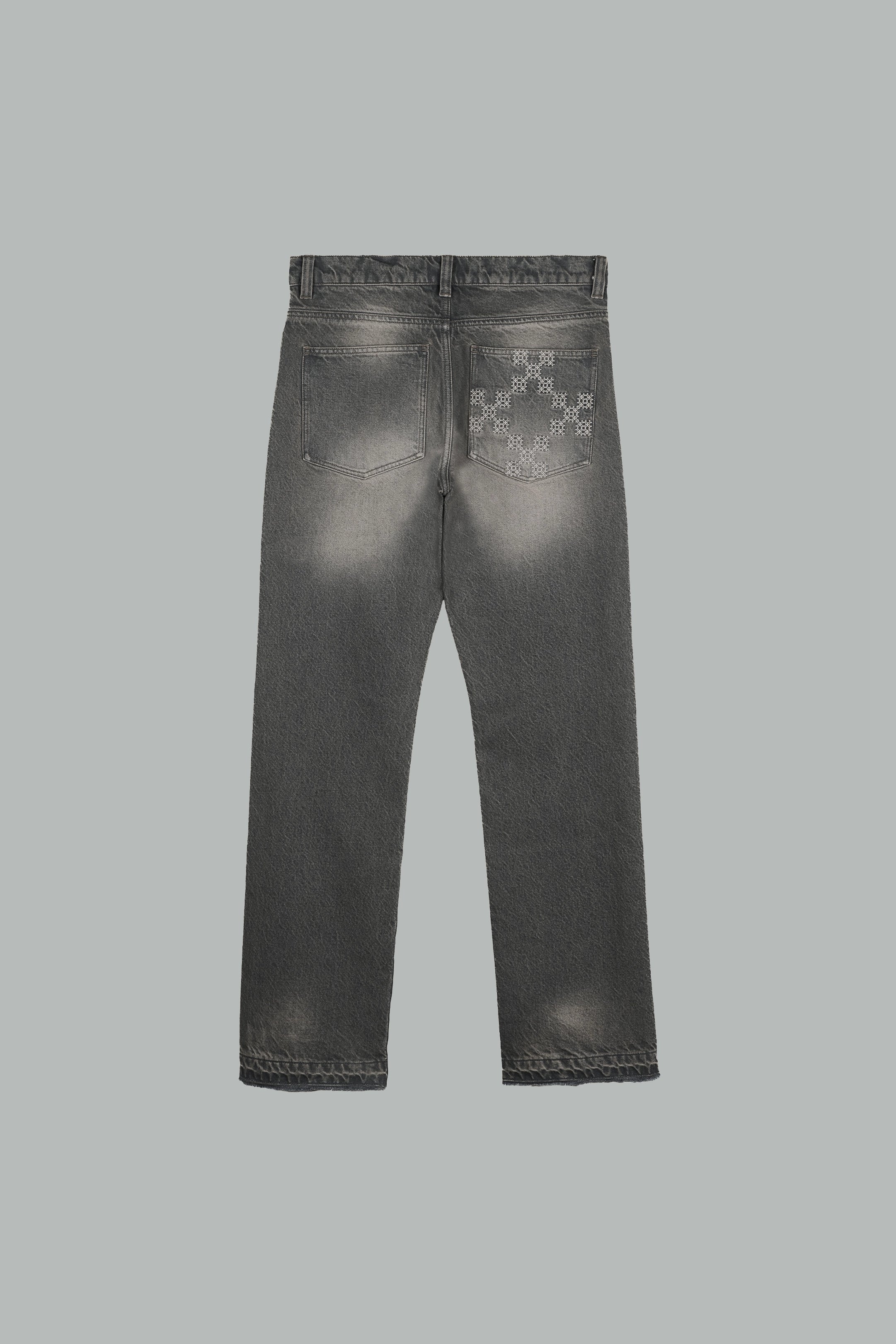 Jean droit en denim délavé