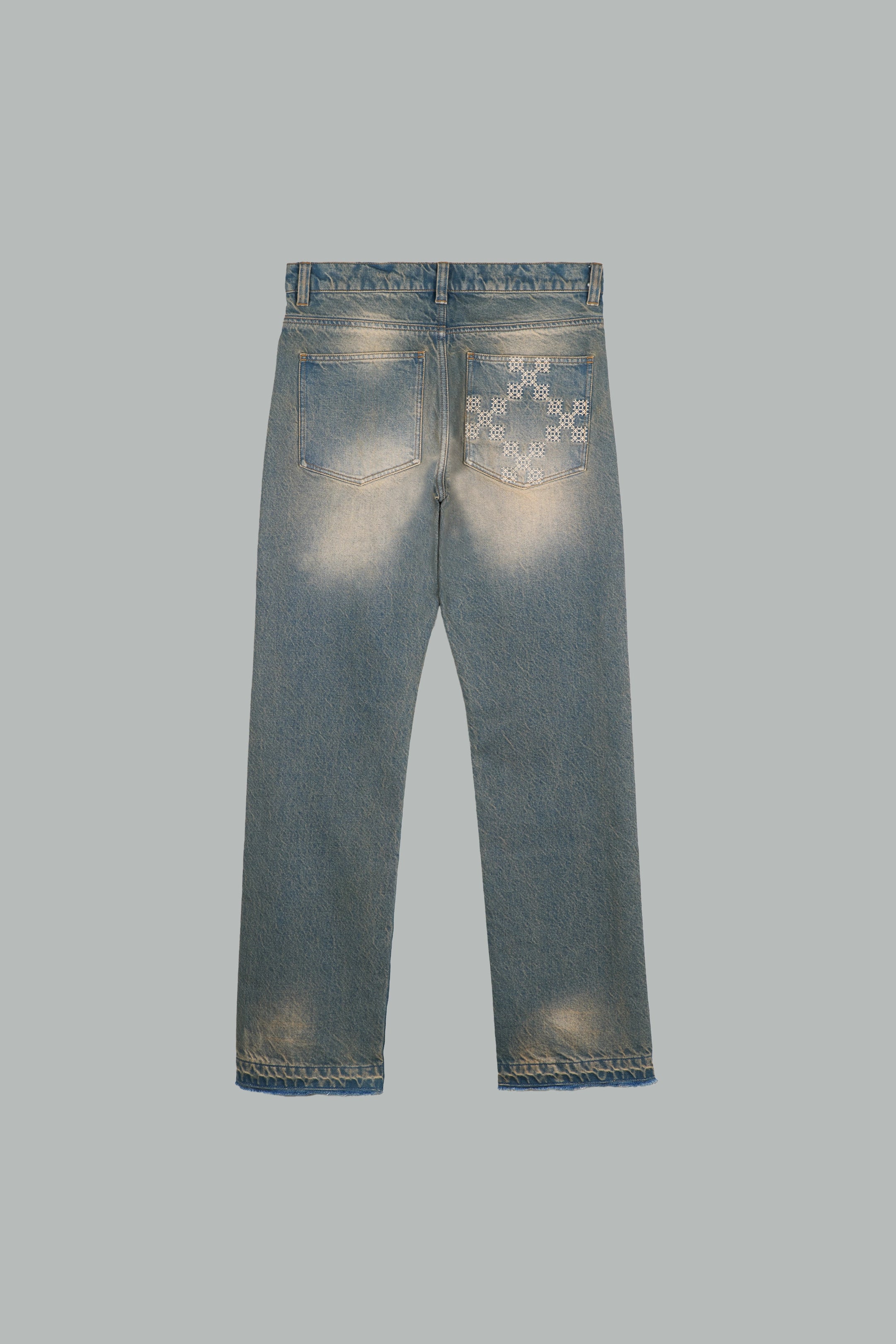 Jean droit en denim délavé