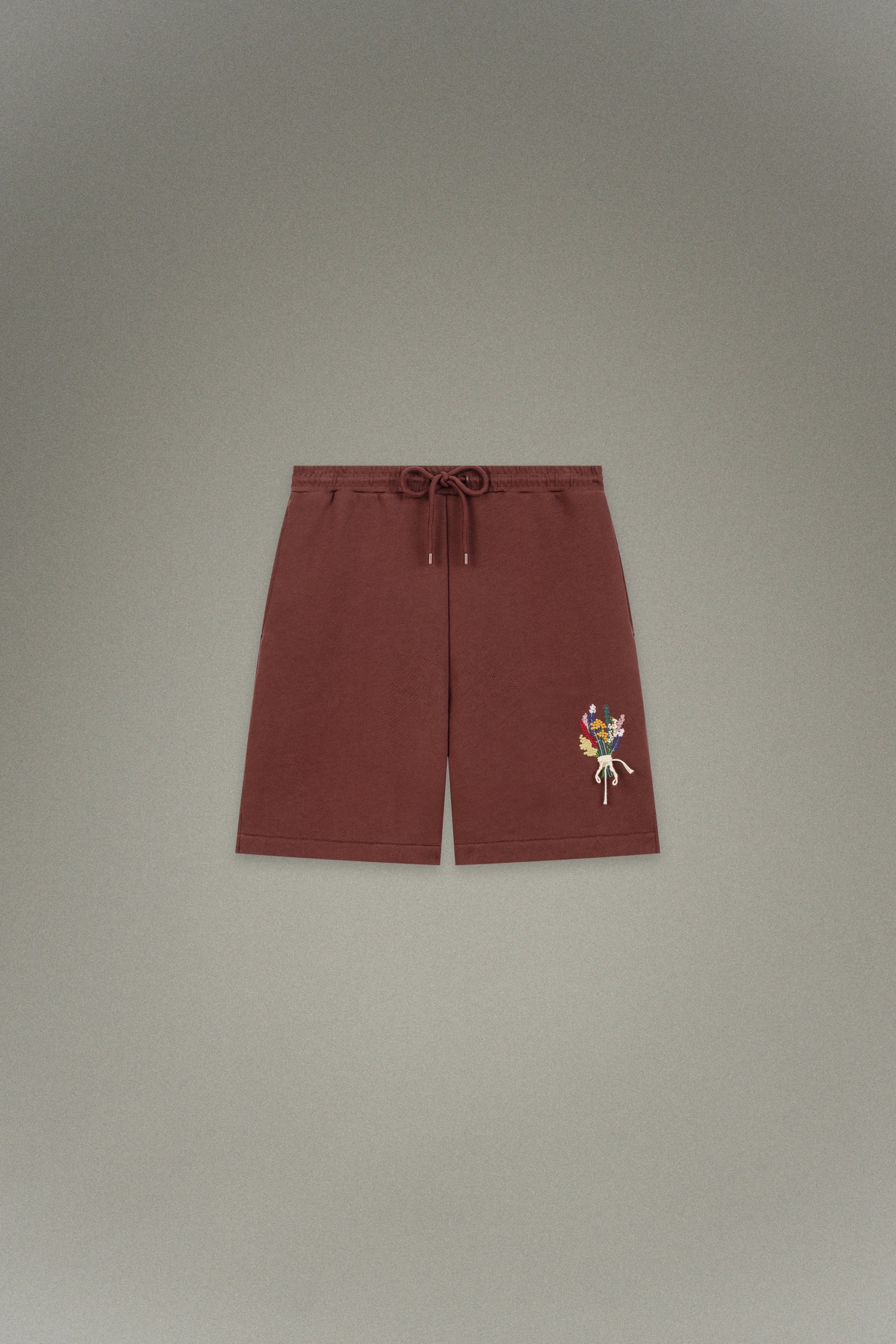 Short en coton avec broderie florale