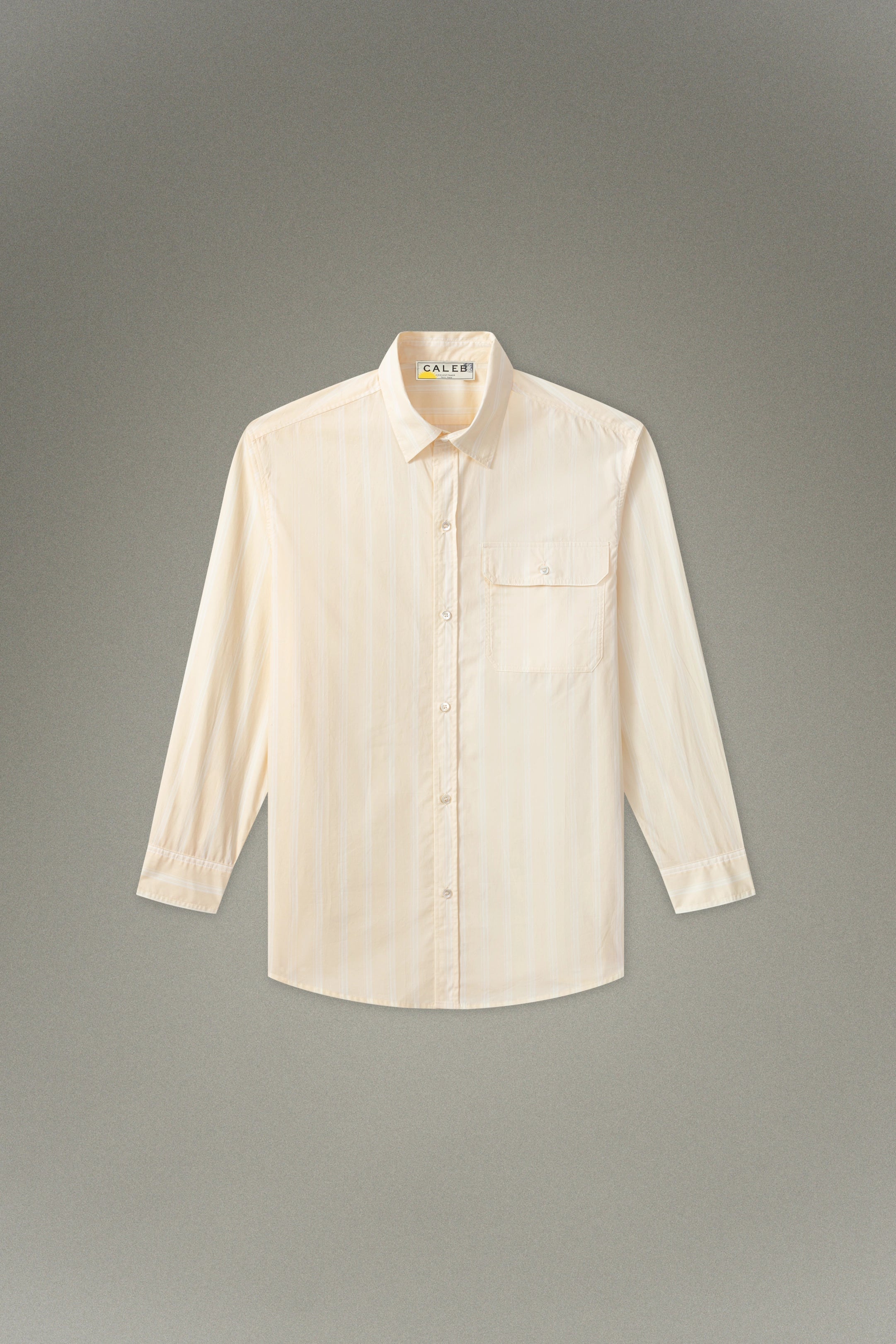 Chemise en coton à rayures Écru