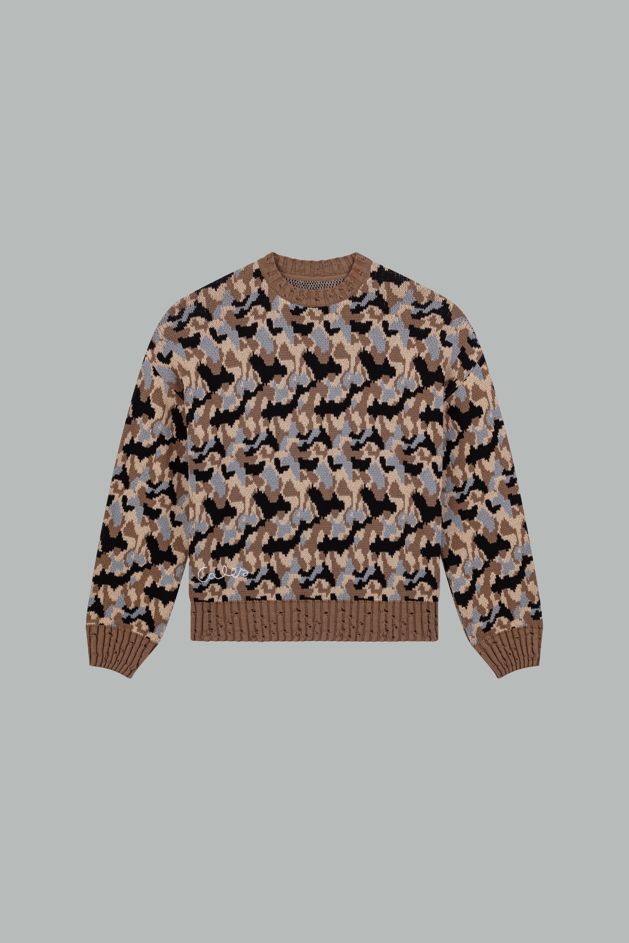Pull en maille avec broderie