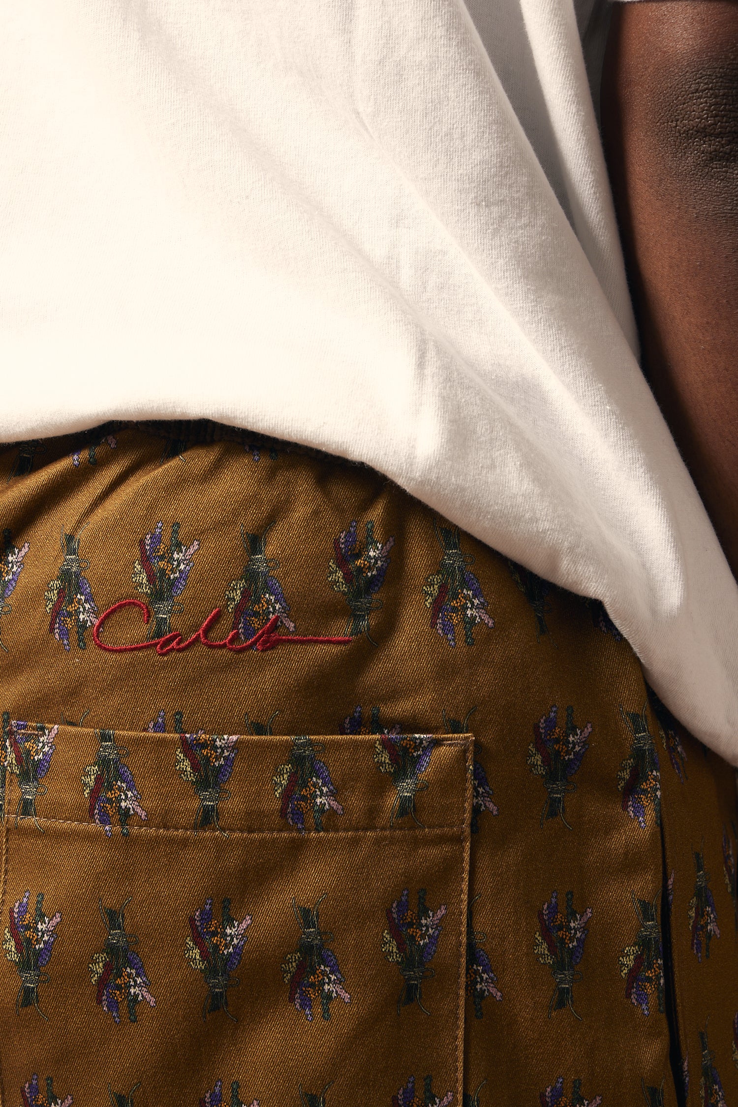 Brown floral pattern shorts