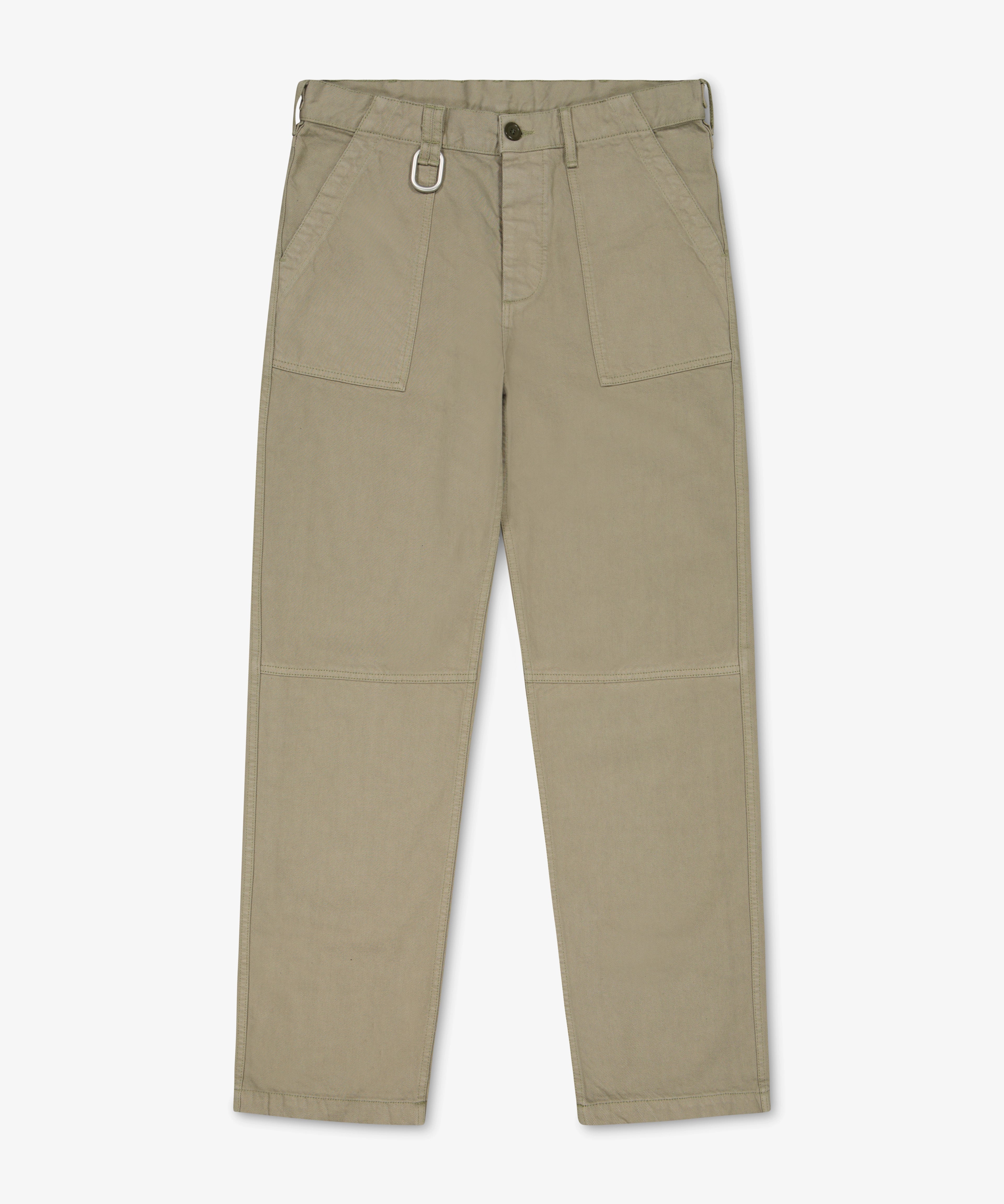 Twill-Arbeiterhose mit Stickerei und Patch