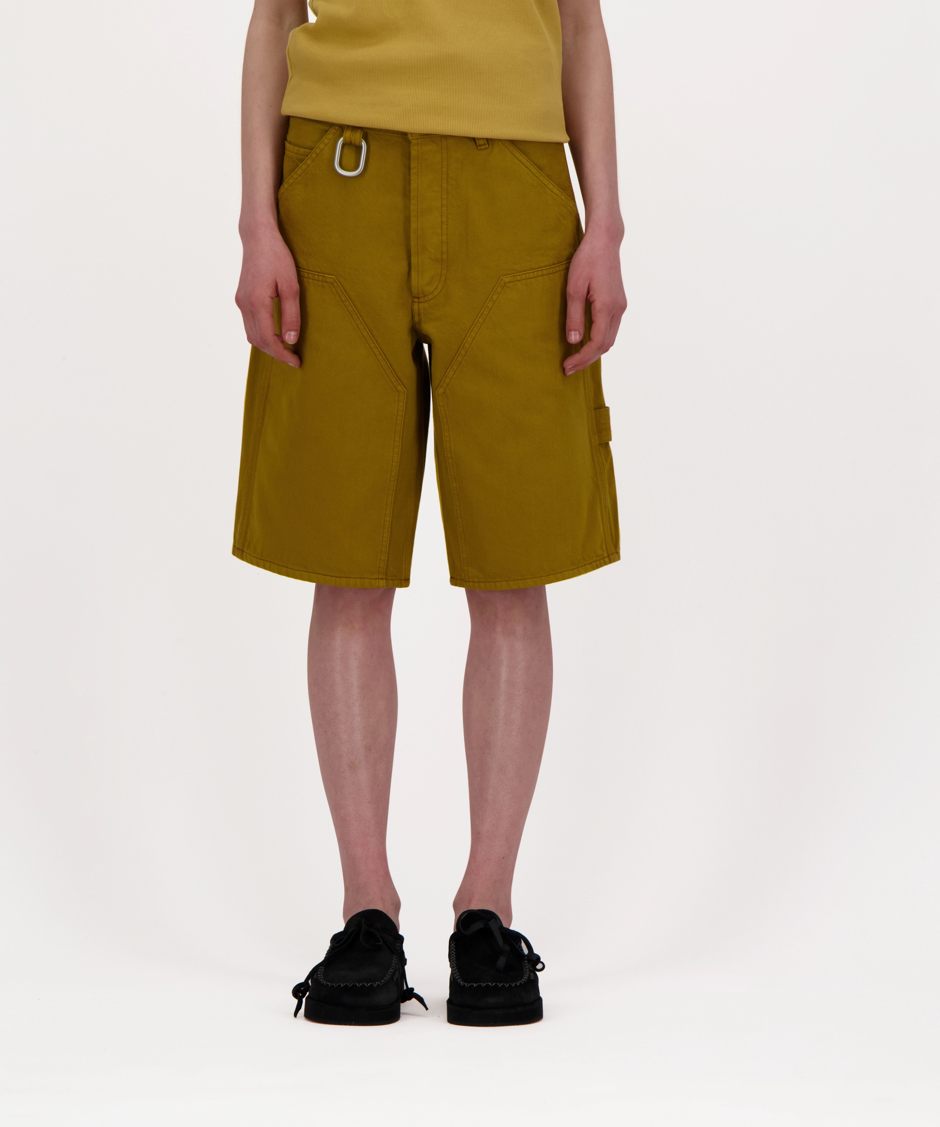 Twill-Arbeitershorts mit Stickerei und Patch