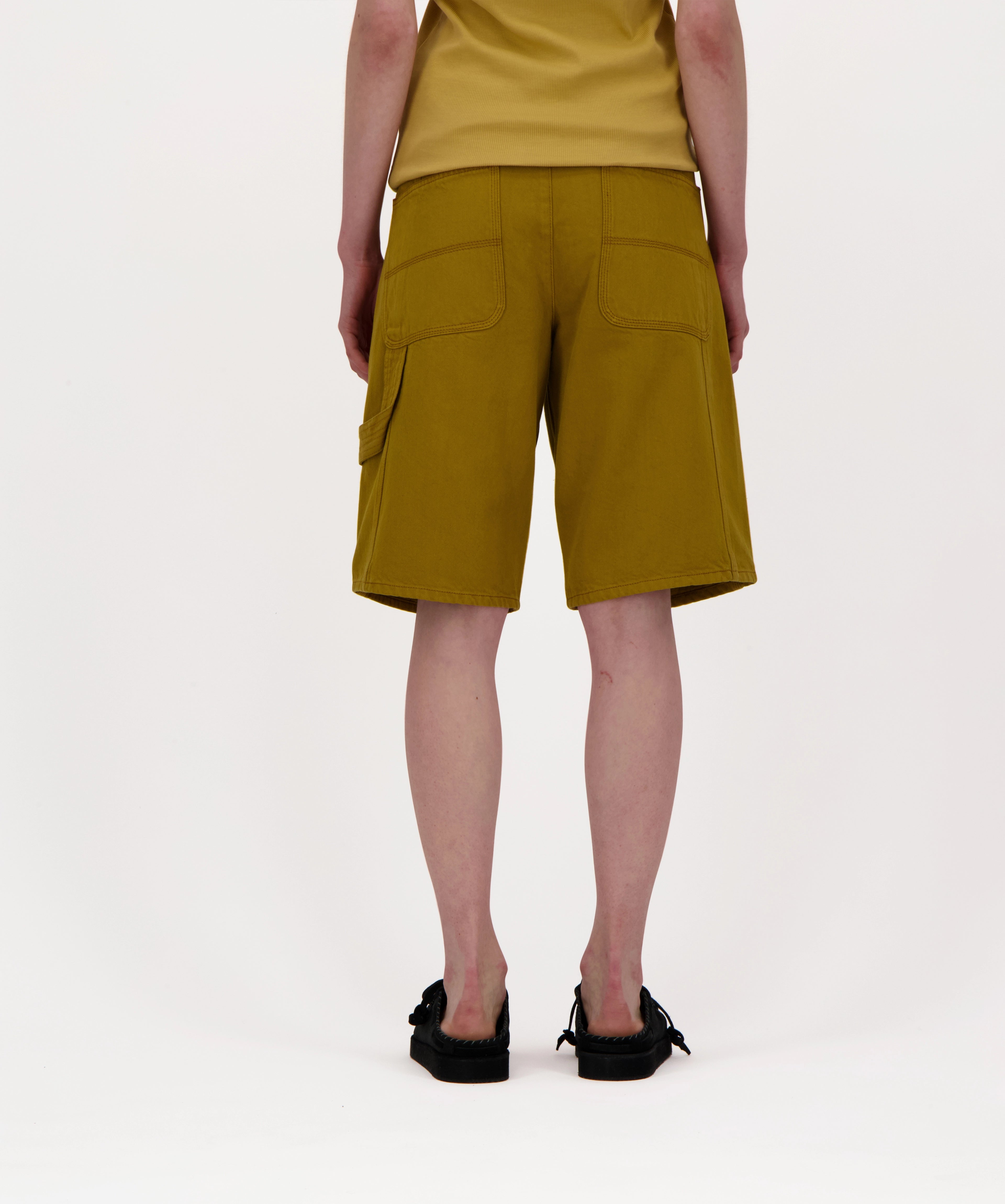 Twill-Arbeitershorts mit Stickerei und Patch