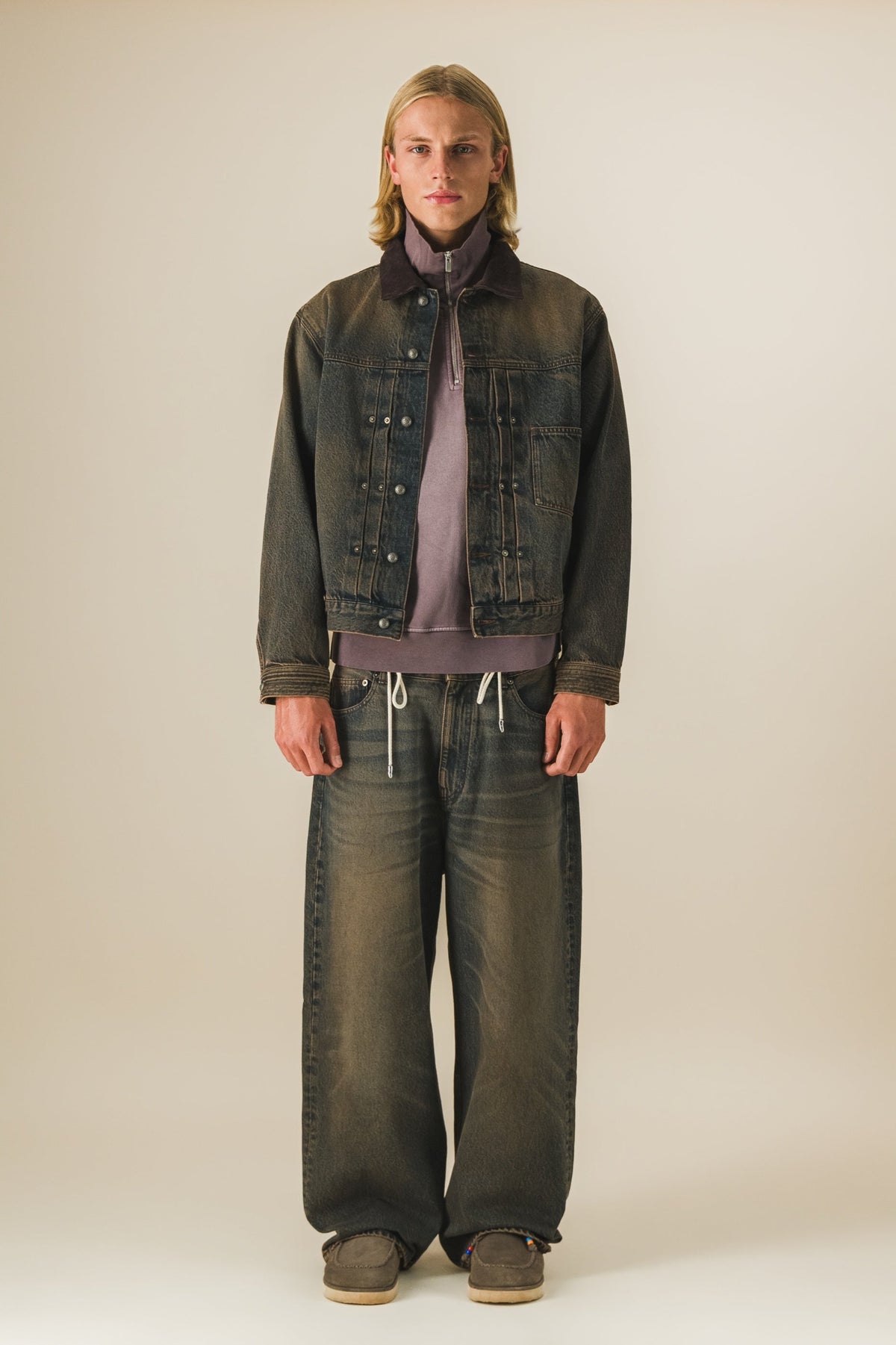 Veste trucker à plis