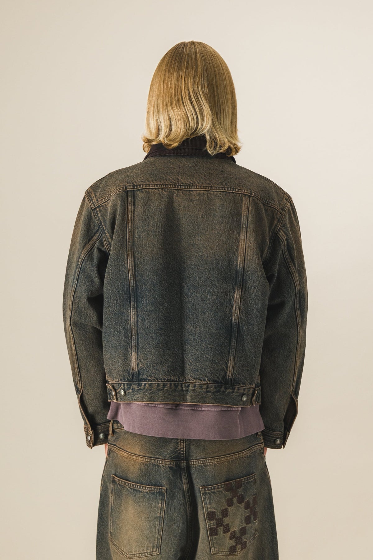 Veste trucker à plis