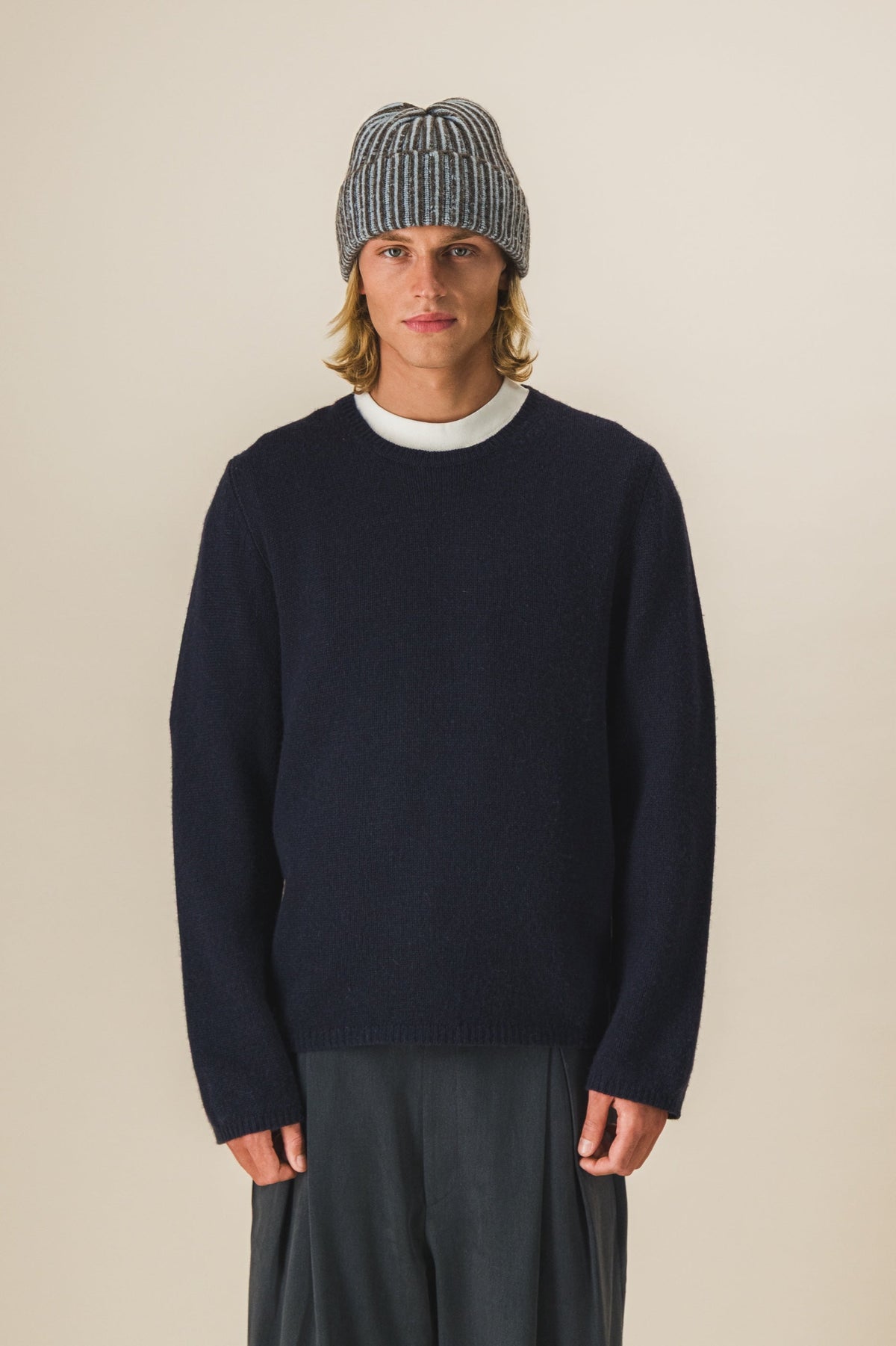 Pull col rond laine et cachemire