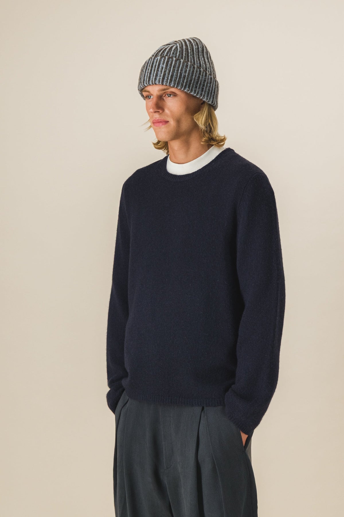 Pull col rond laine et cachemire