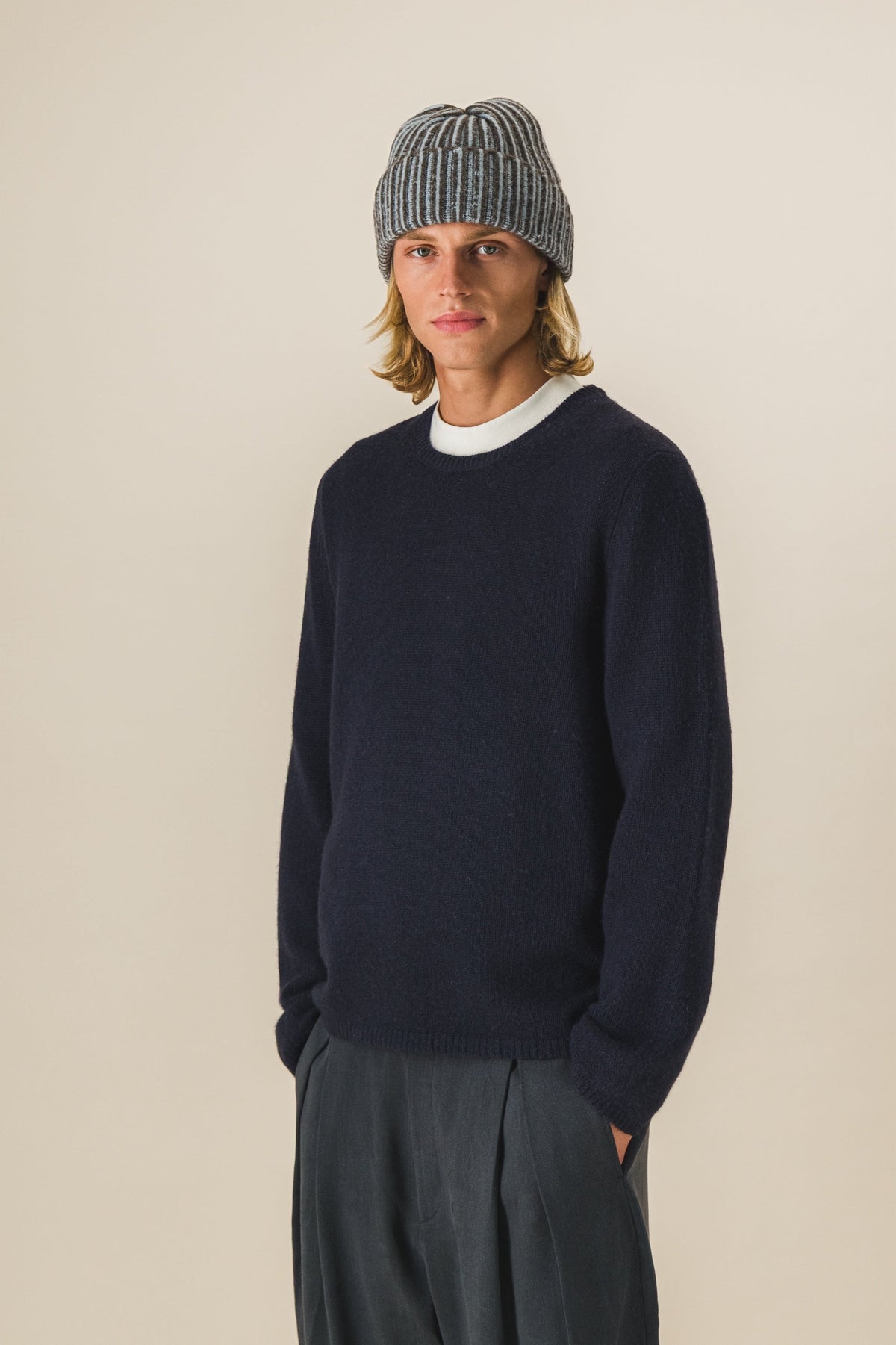 Pull col rond laine et cachemire