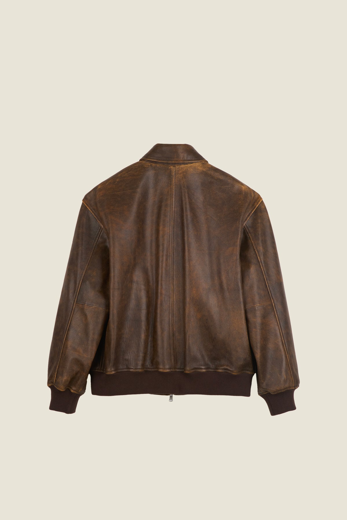 Blouson en cuir vieilli