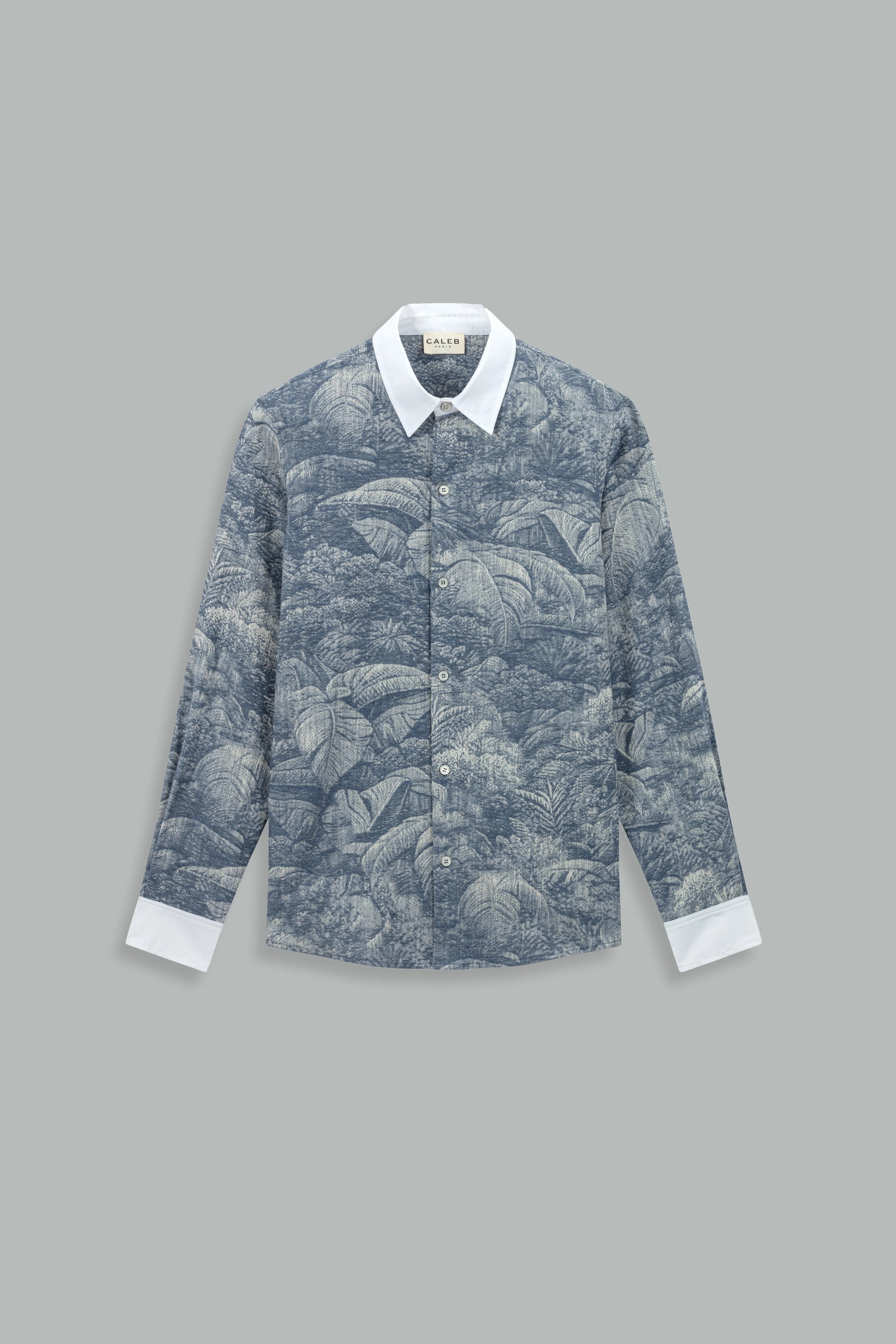 Shirt with contrasting collar