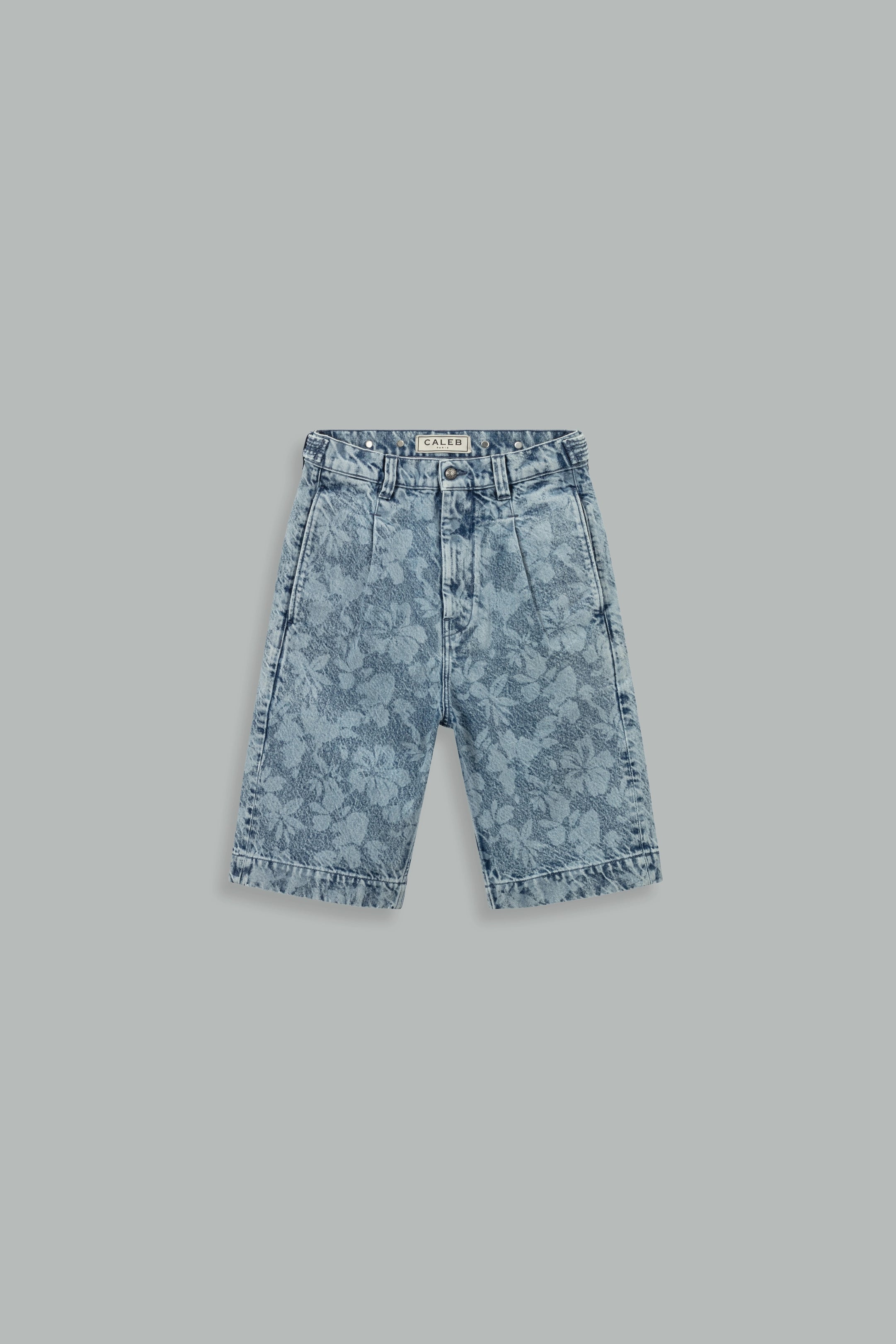 Moon shorts in hibiscus denim