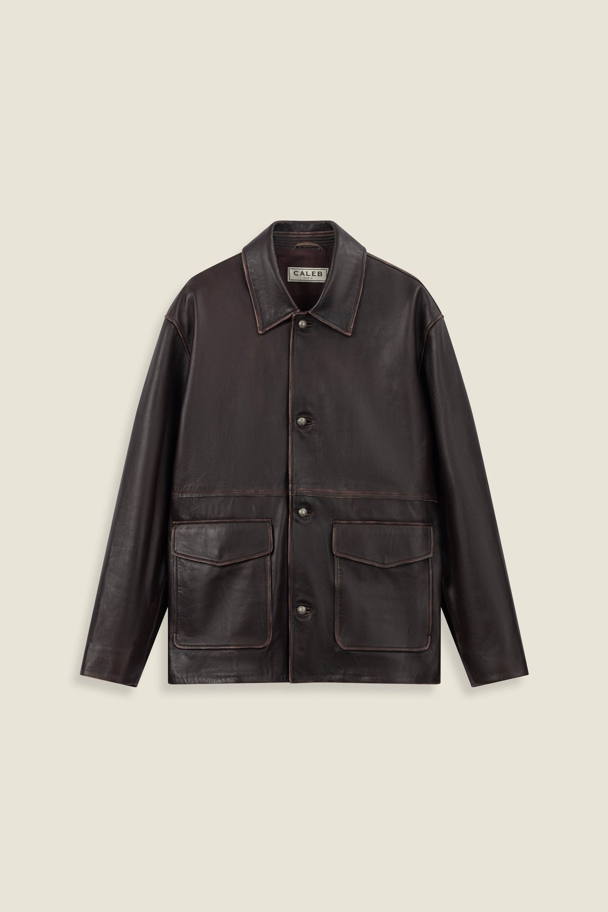 Lederjacke mit ausgefransten Kanten