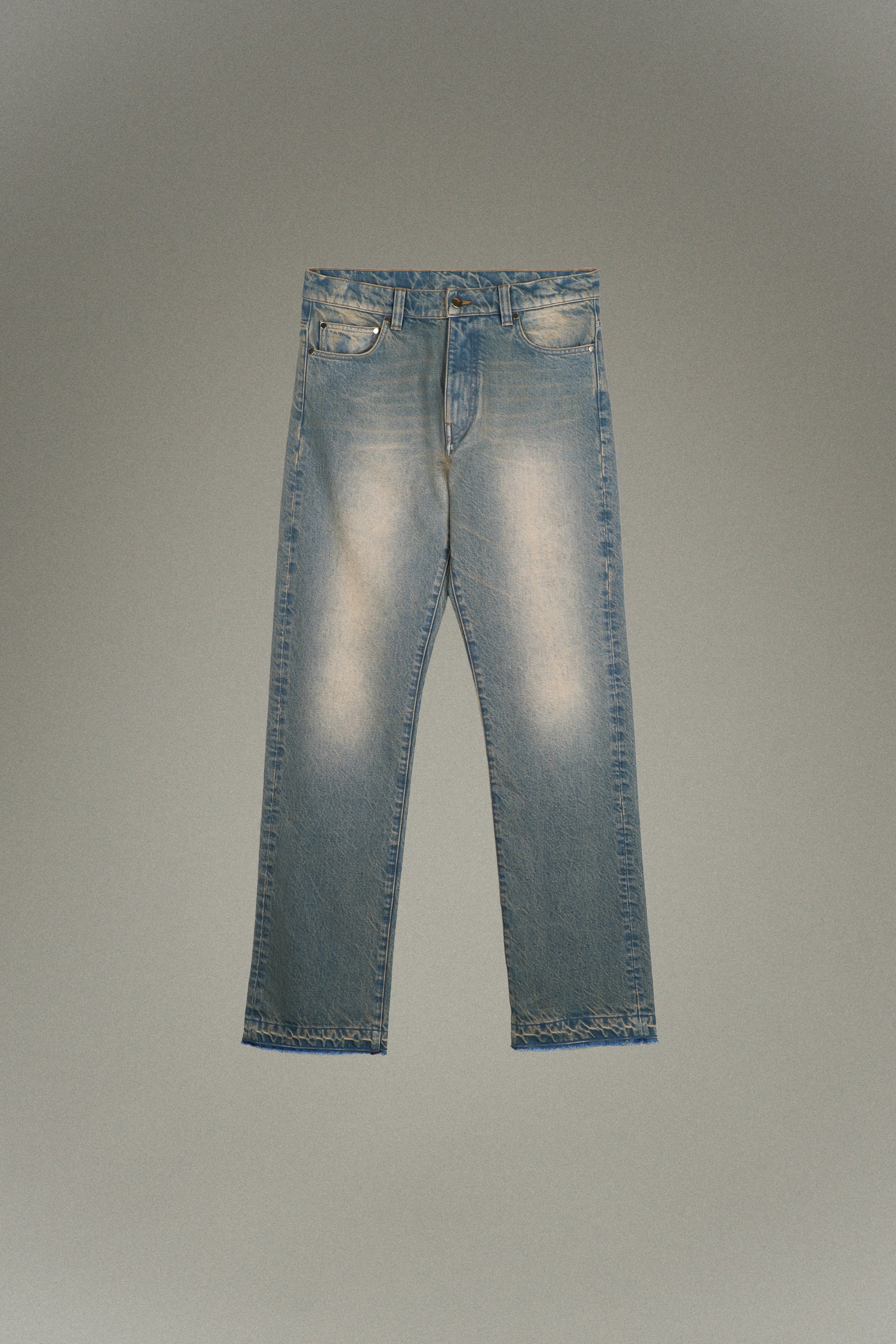 Jean droit en denim délavé