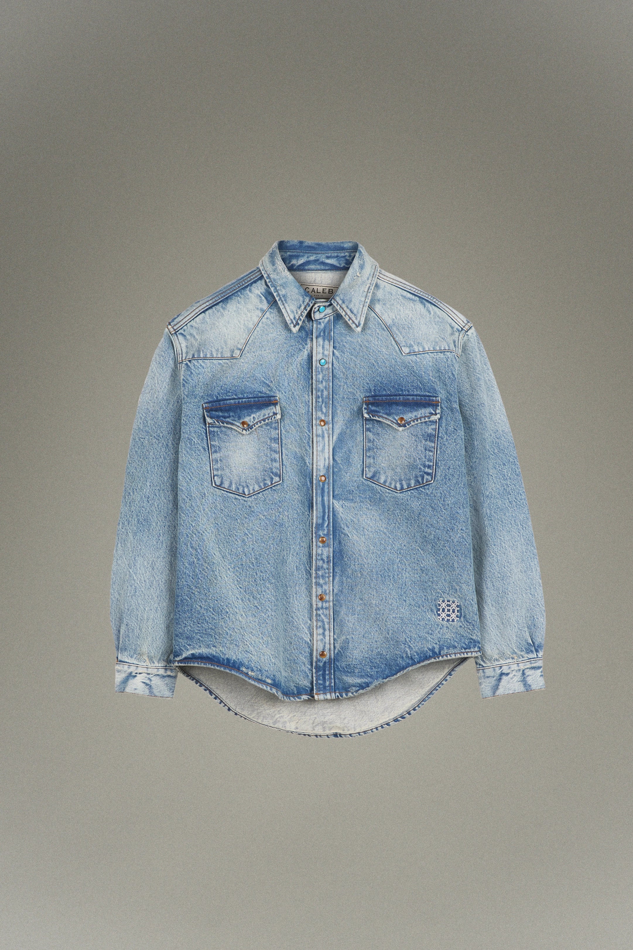 Chemise western en denim