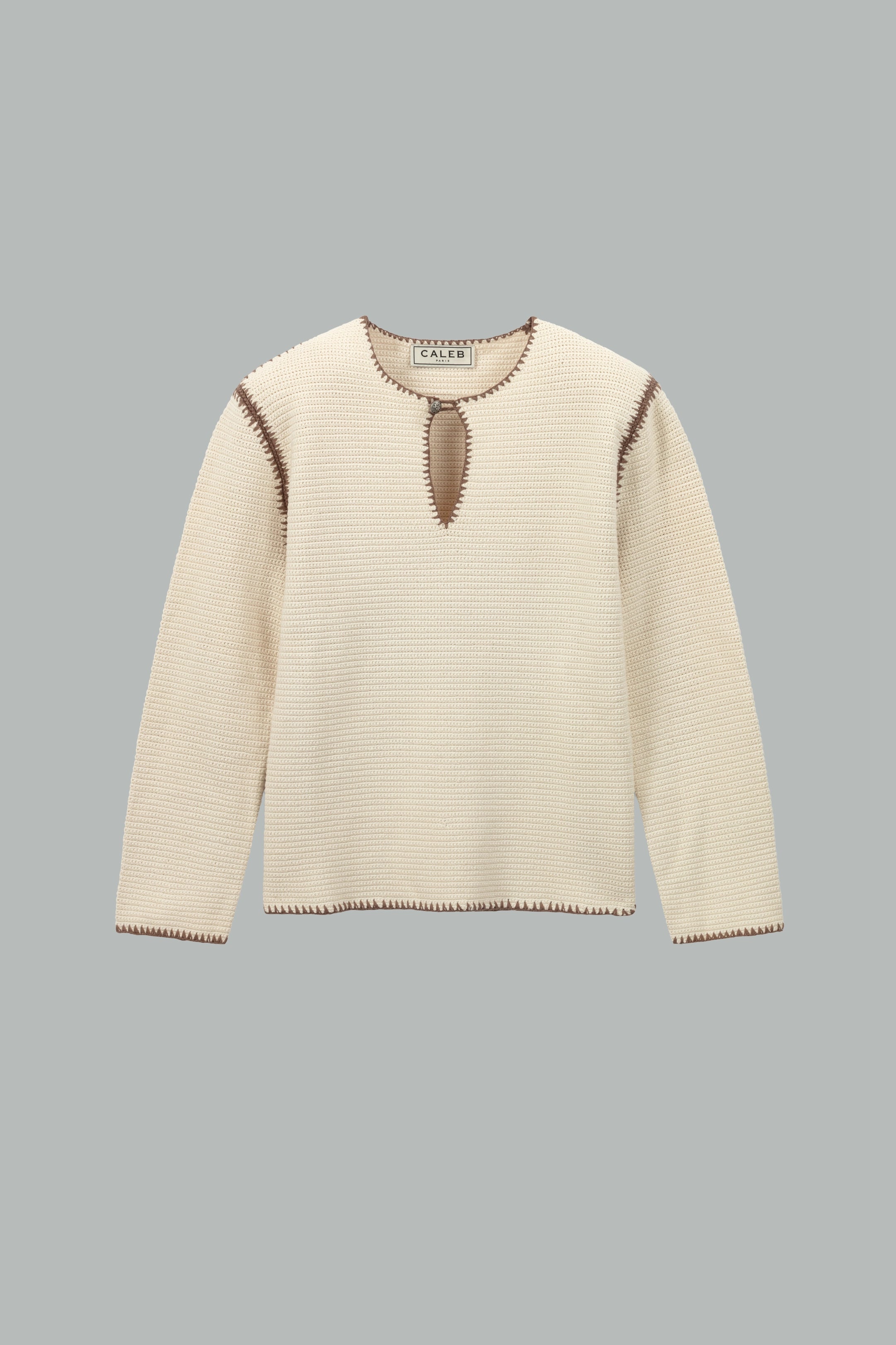 Button-down collar top