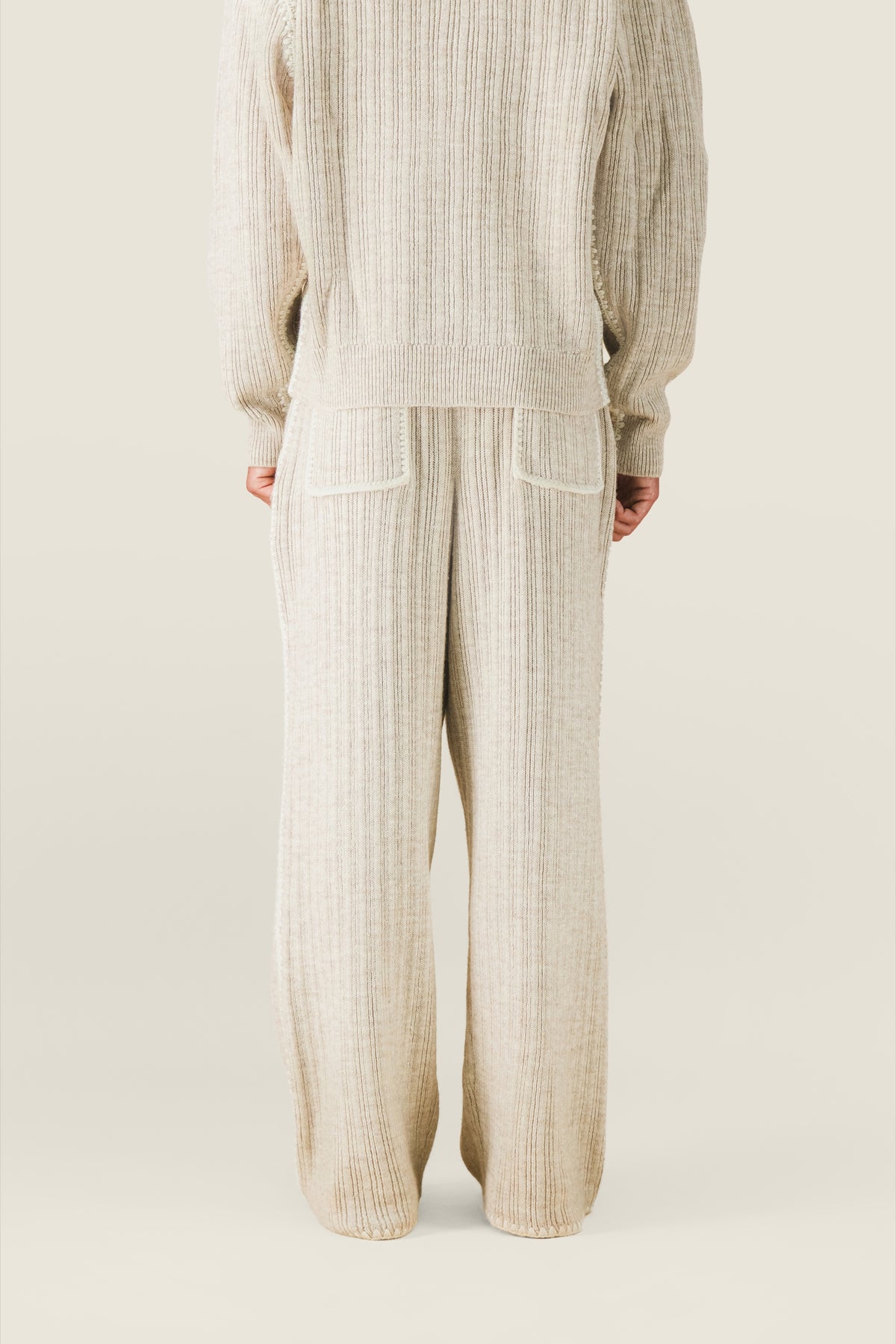 Scalloped knit trousers