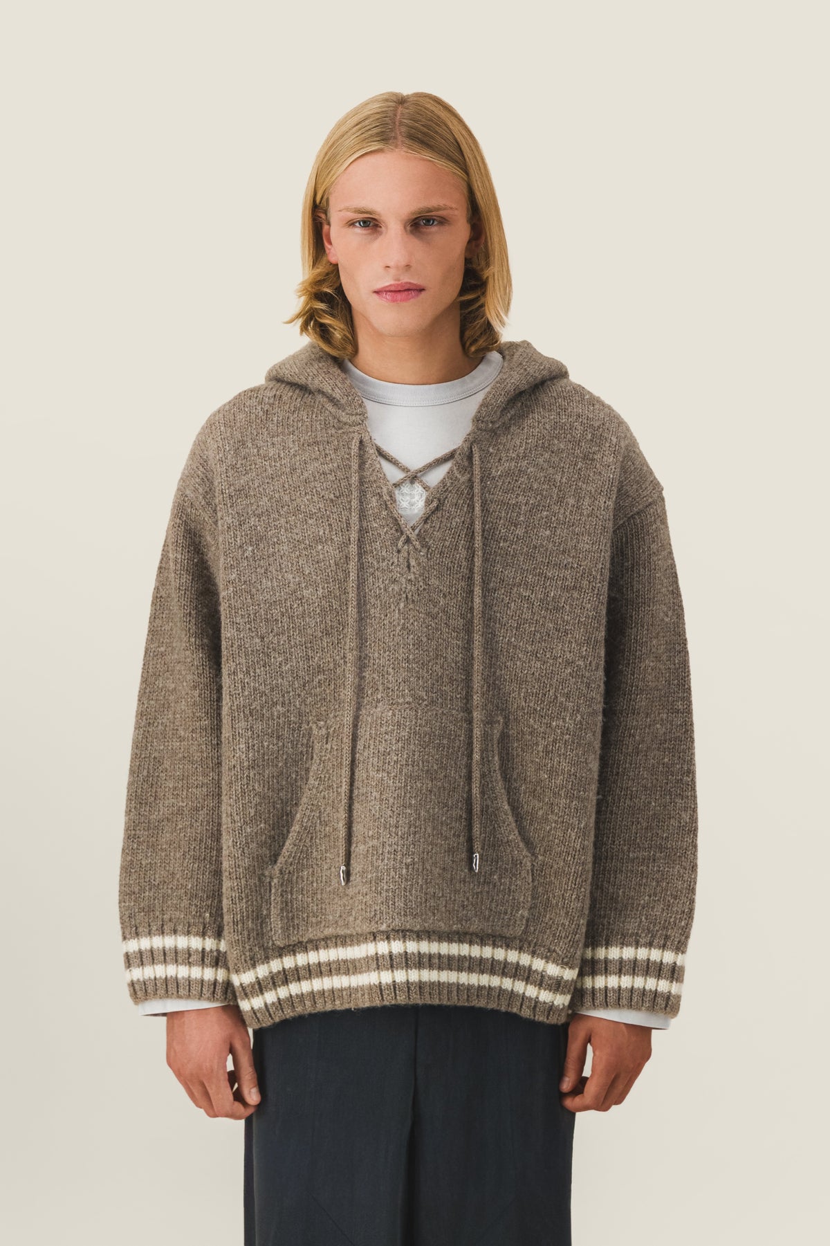 Cable knit hoodie