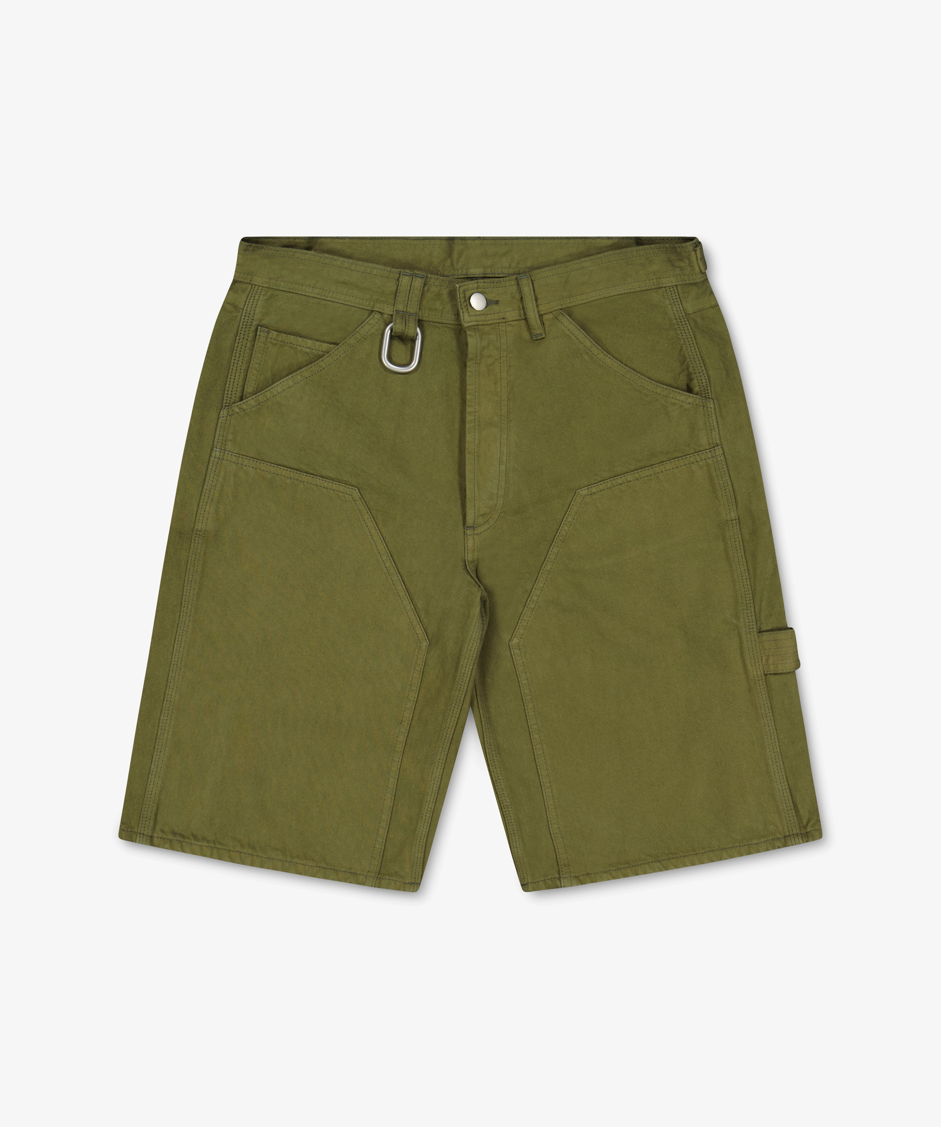 Twill-Arbeitershorts mit Stickerei und Patch