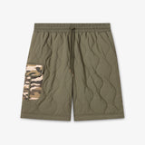 Khaki quilted shorts