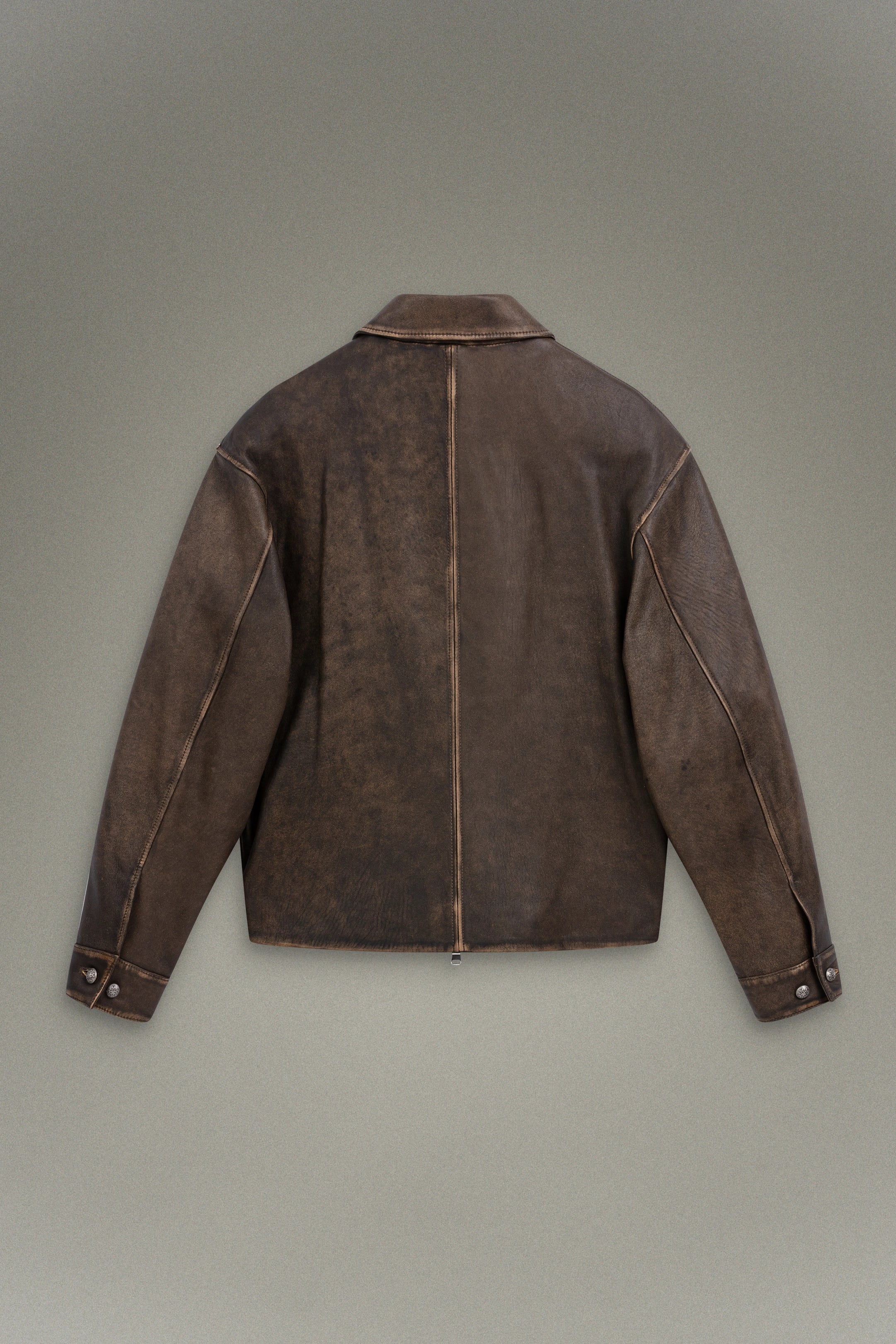Blouson en cuir vieilli