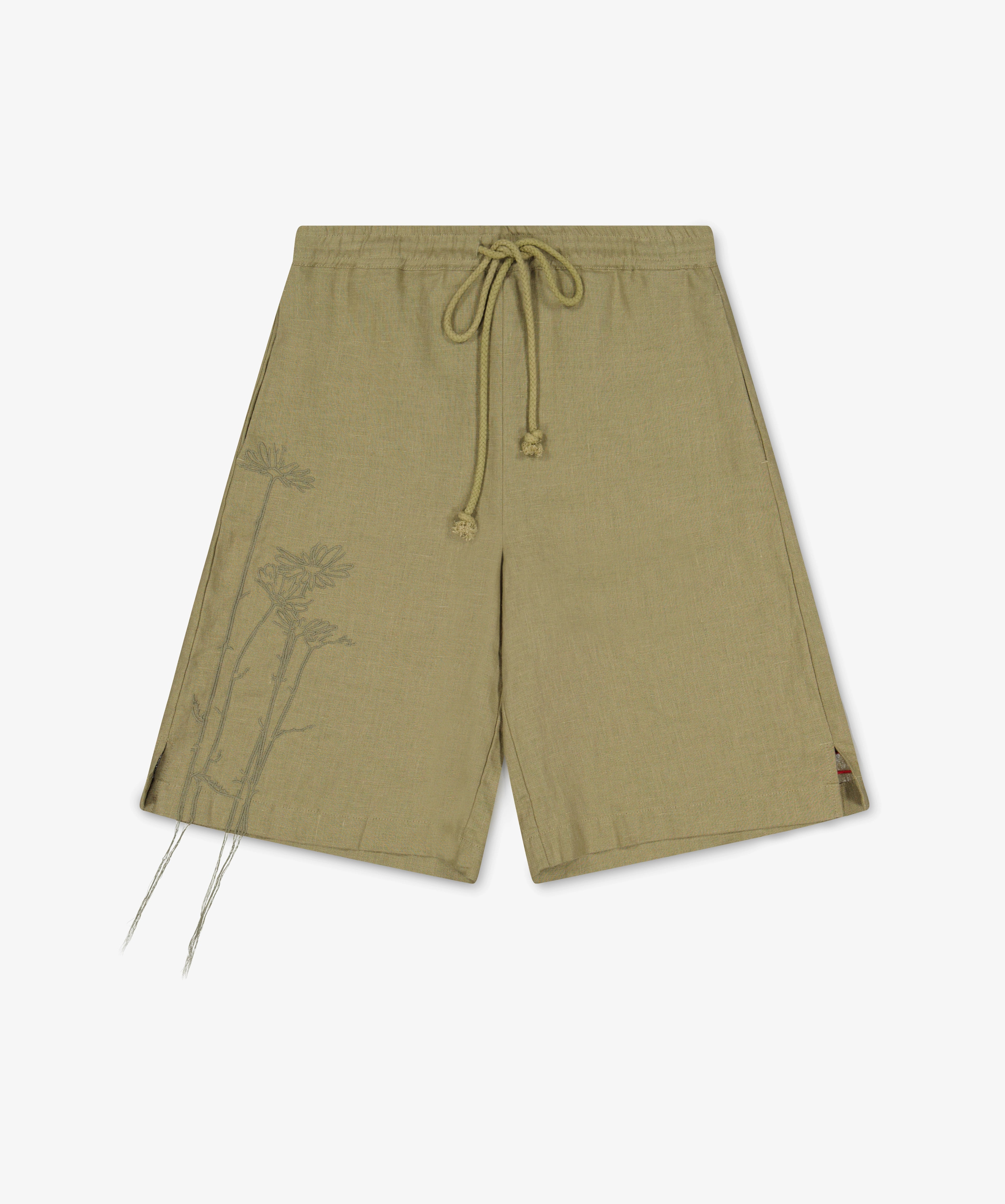 Bestickte Leinenshorts