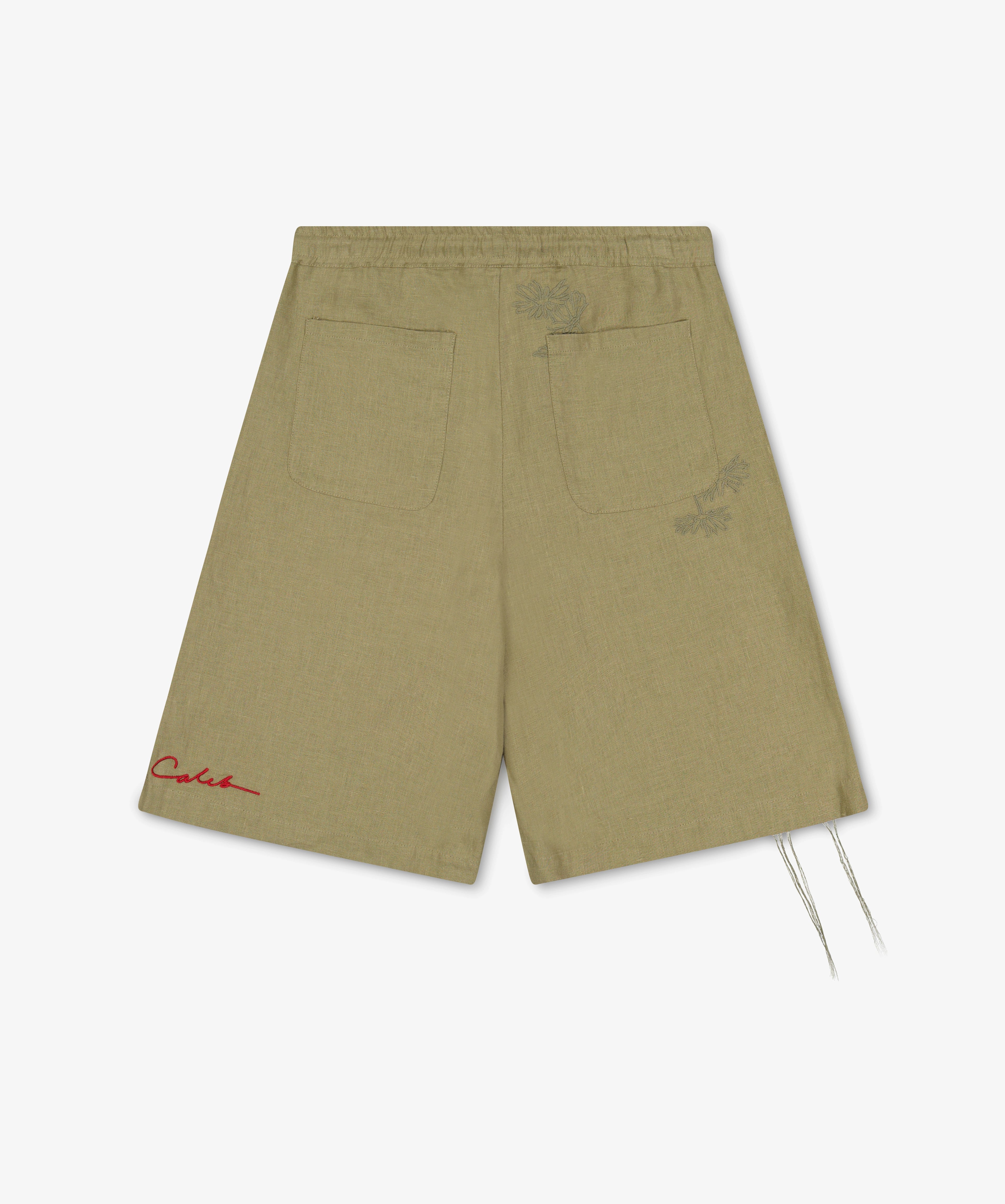 Bestickte Leinenshorts