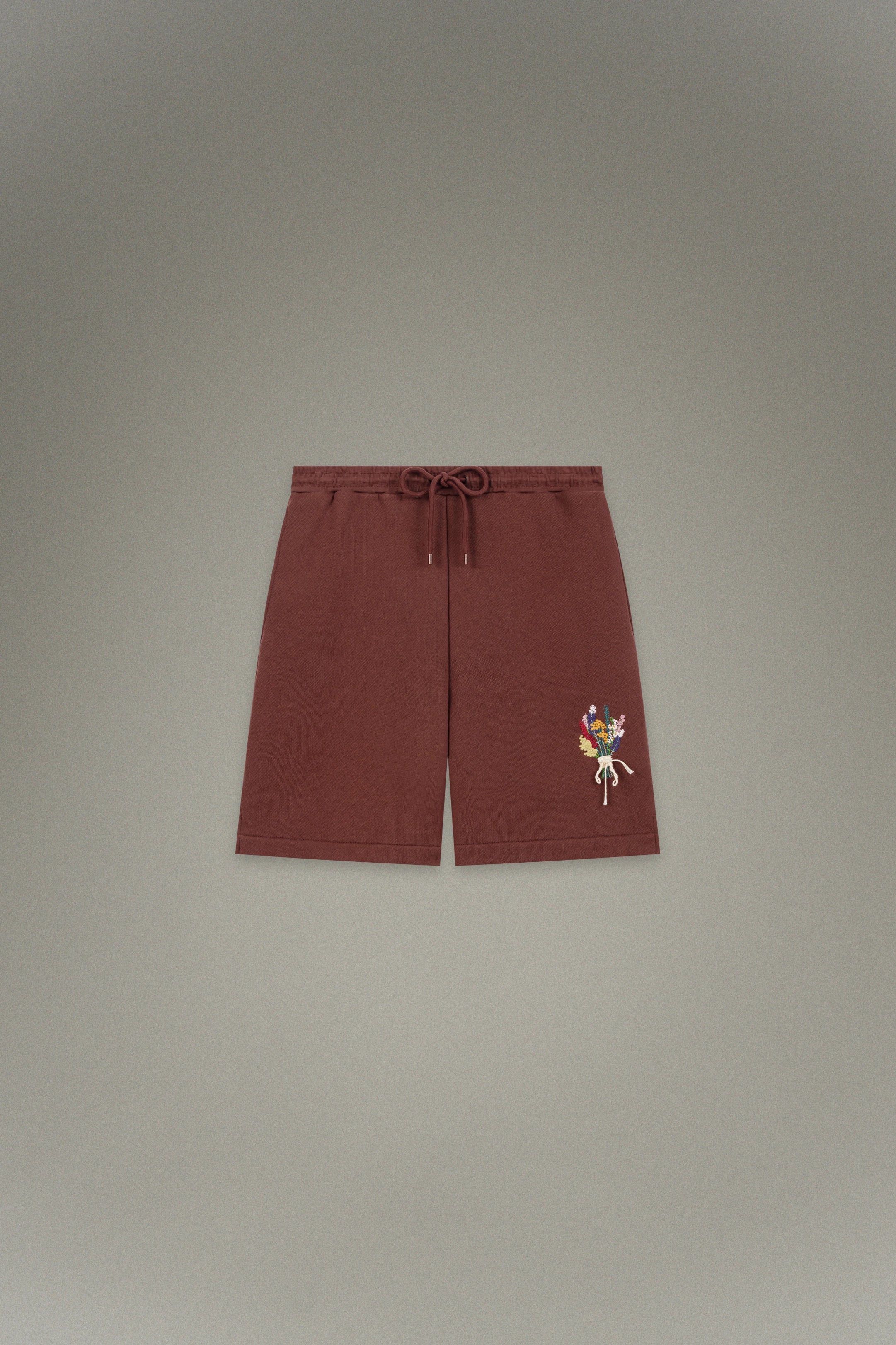 Baumwollshorts mit Blumenstickerei