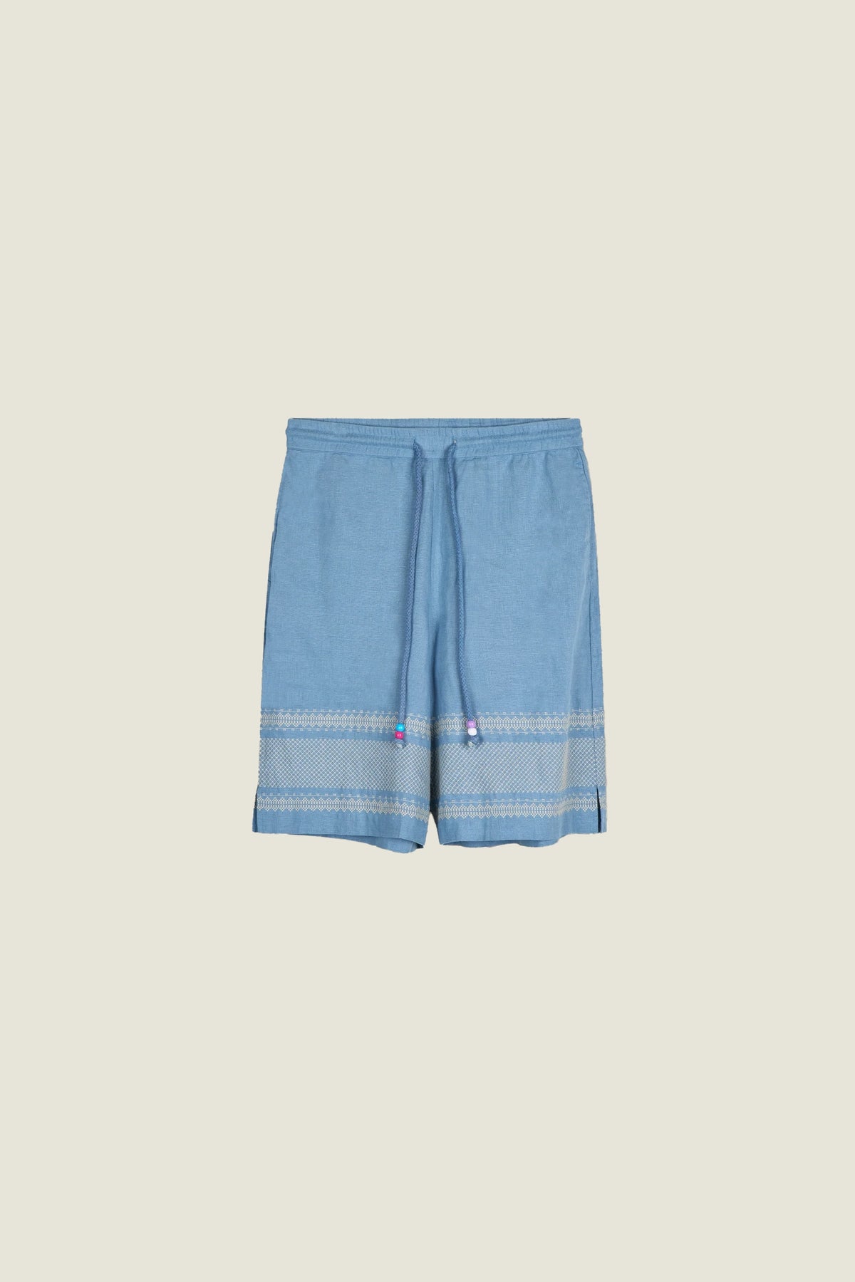 Short en lin avec broderie